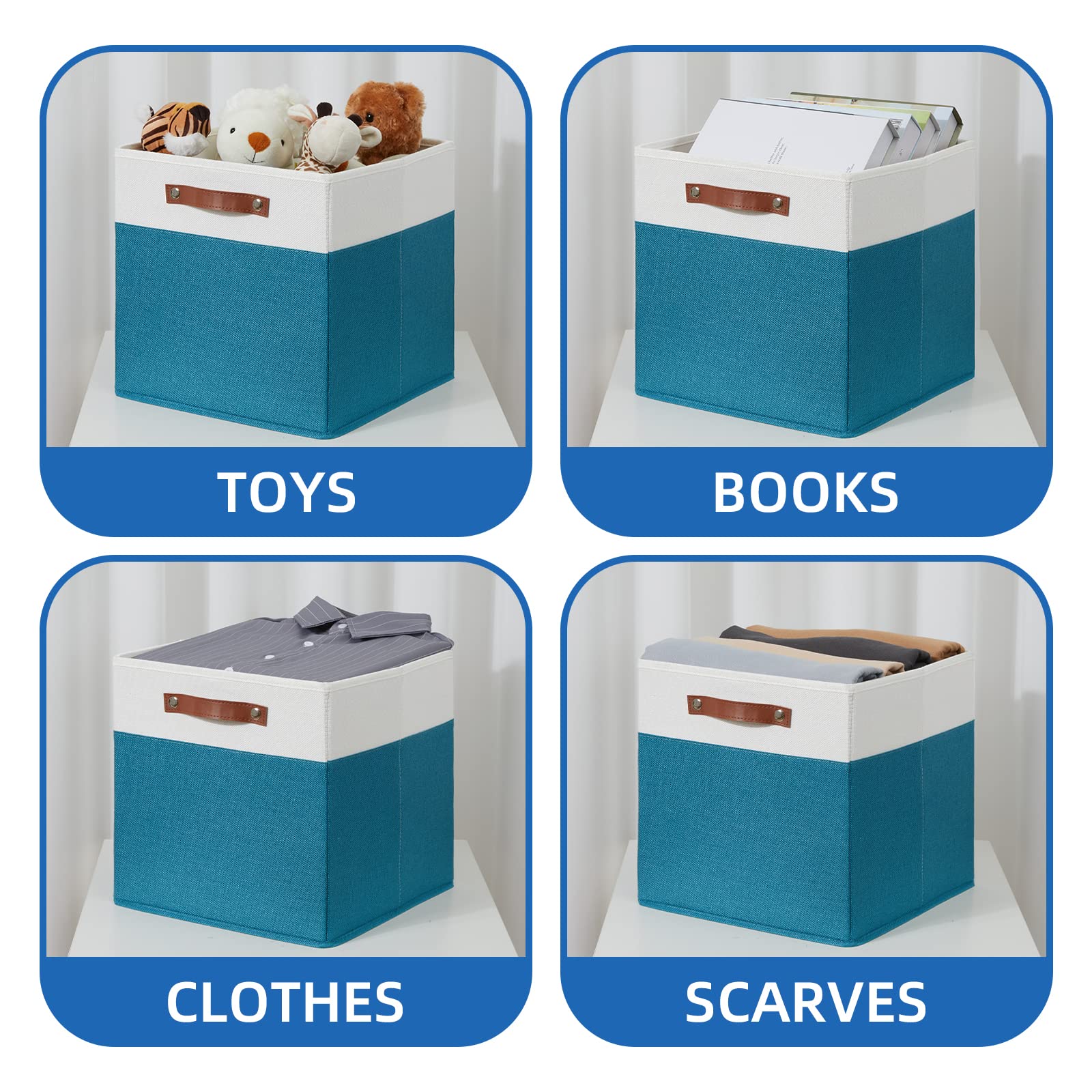 Cube Storage Bins Storage Cube Bins for Home (4 Count)