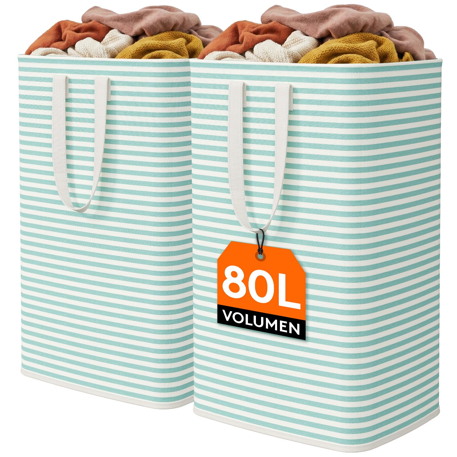2 Pack Laundry Basket 80L Each (2 Count)