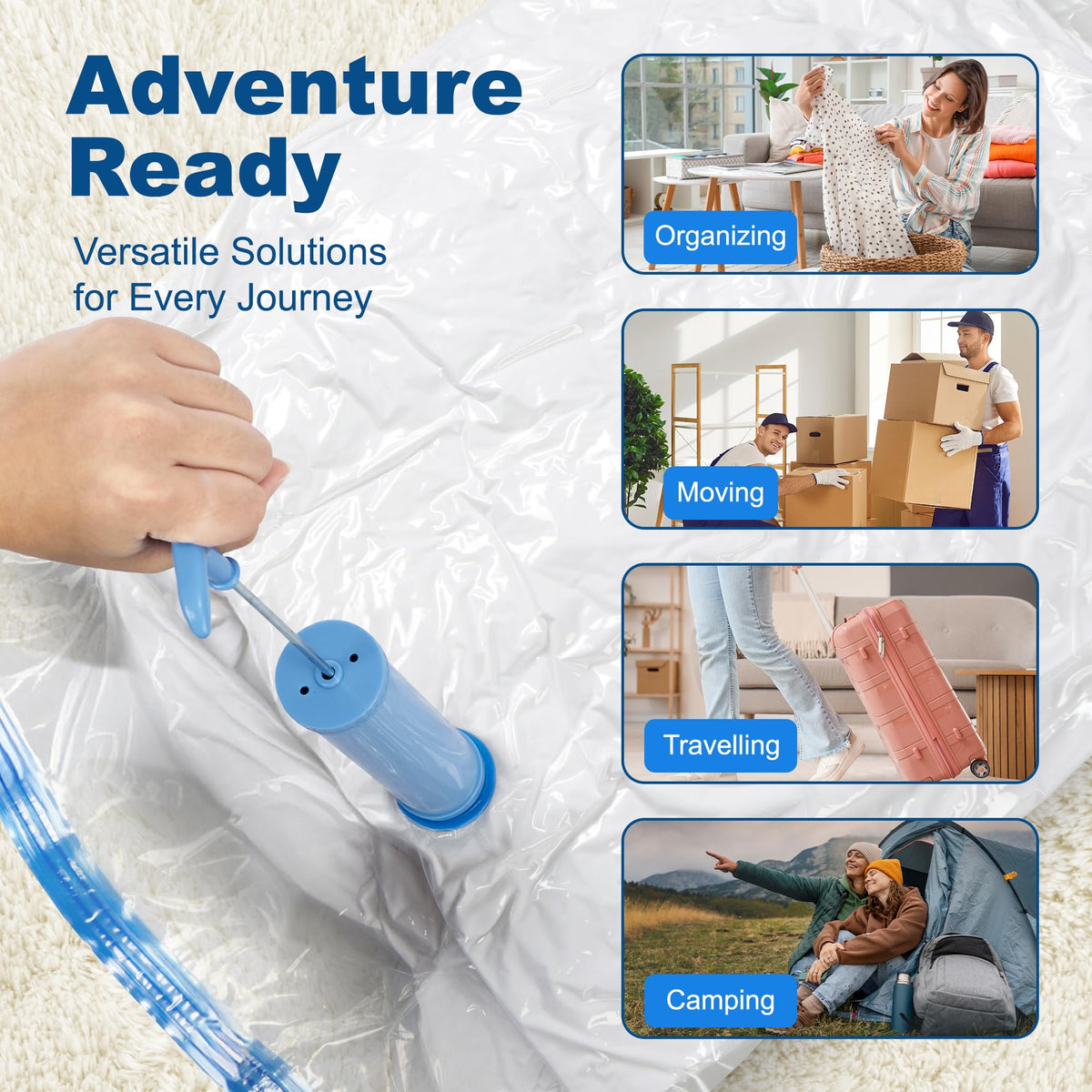 10 Large Vacuum Storage Bags with Pump (10 Count)