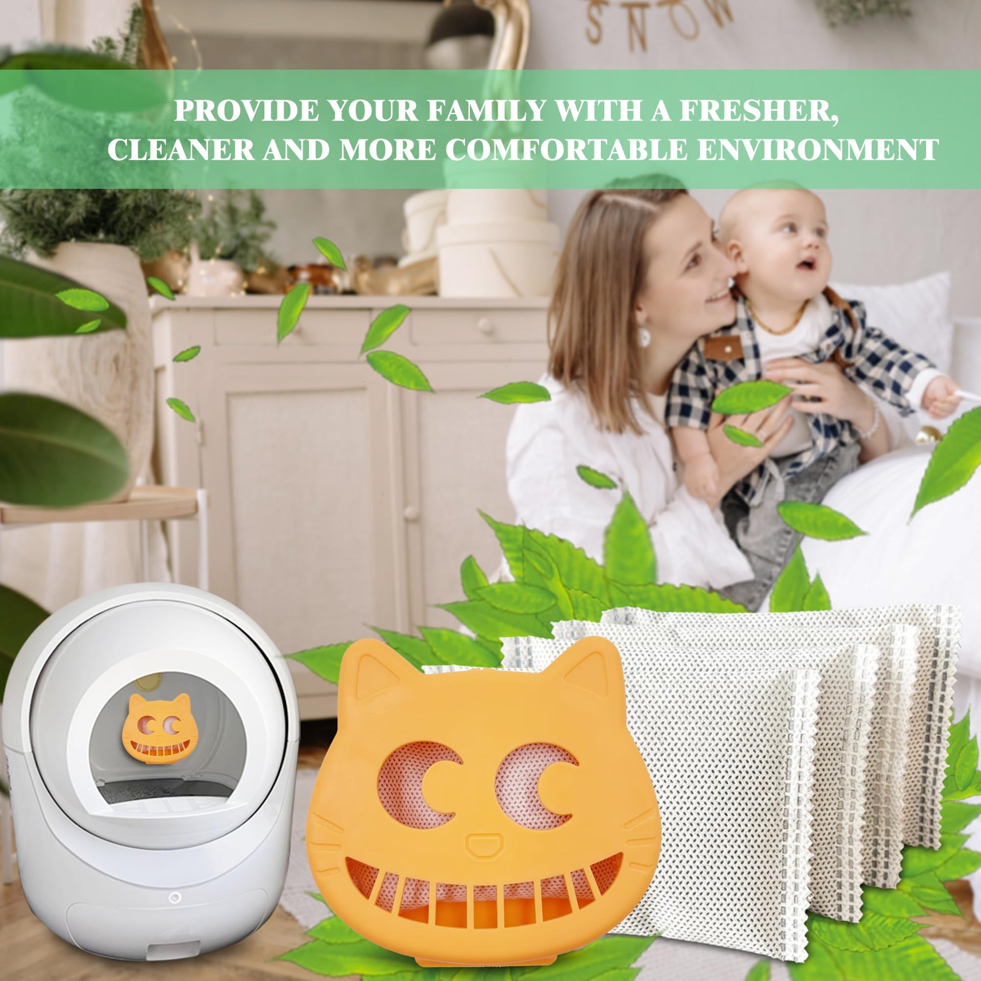Unscented Cat Litter Box Deodorizer for Fumoi Automatic Litter Box (4 Count)