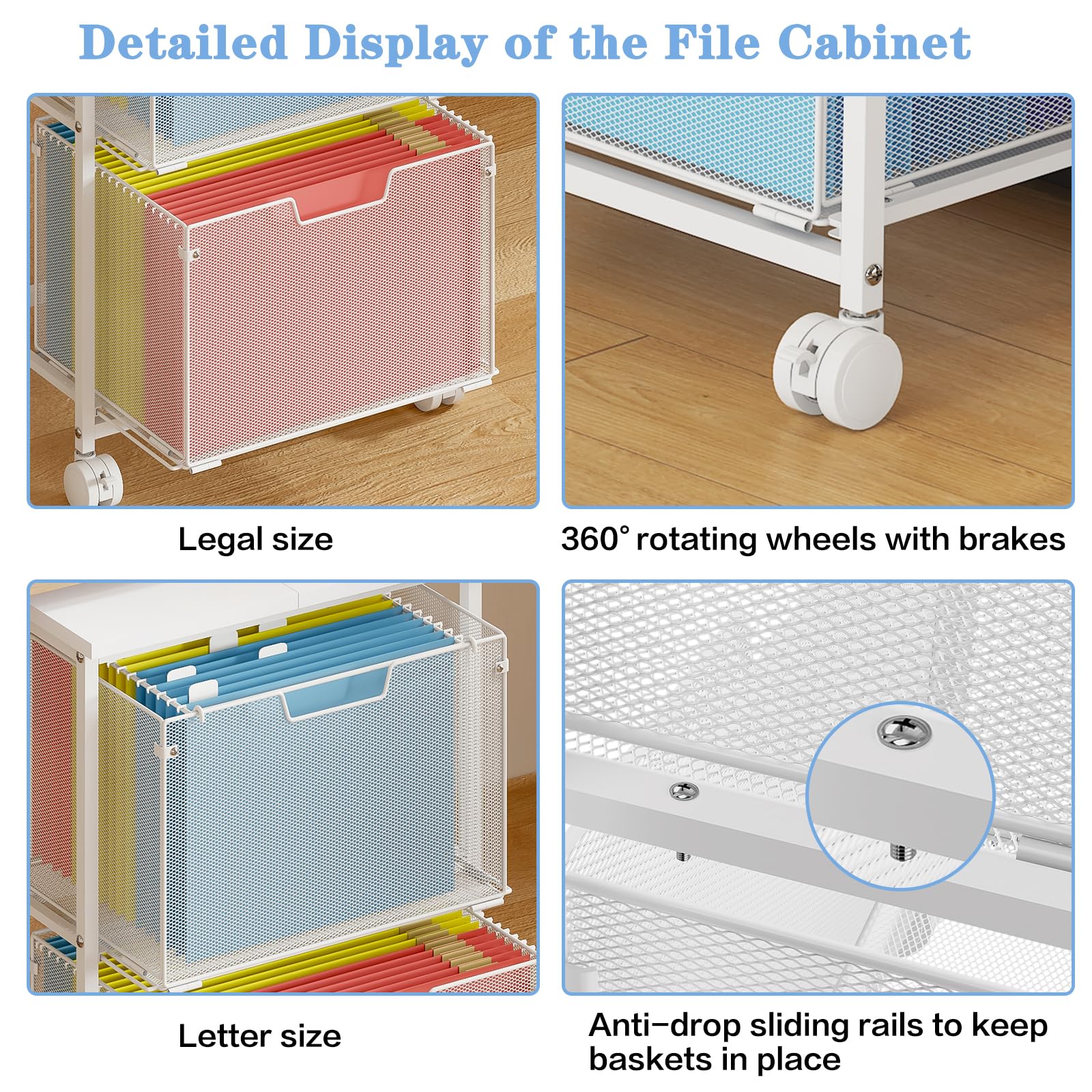 Letter Legal Rolling File Cabinet