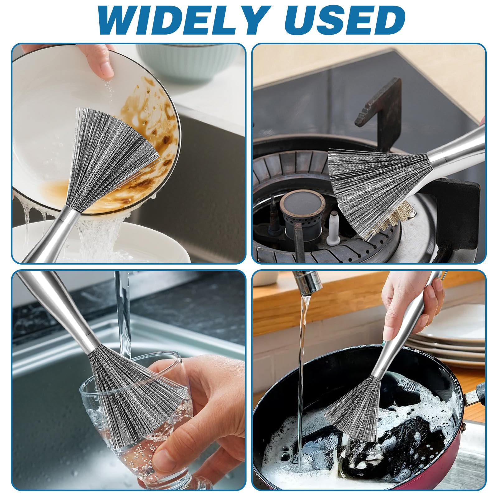 2Pcs 304 Stainless Steel Pot Brushes (2 Count)