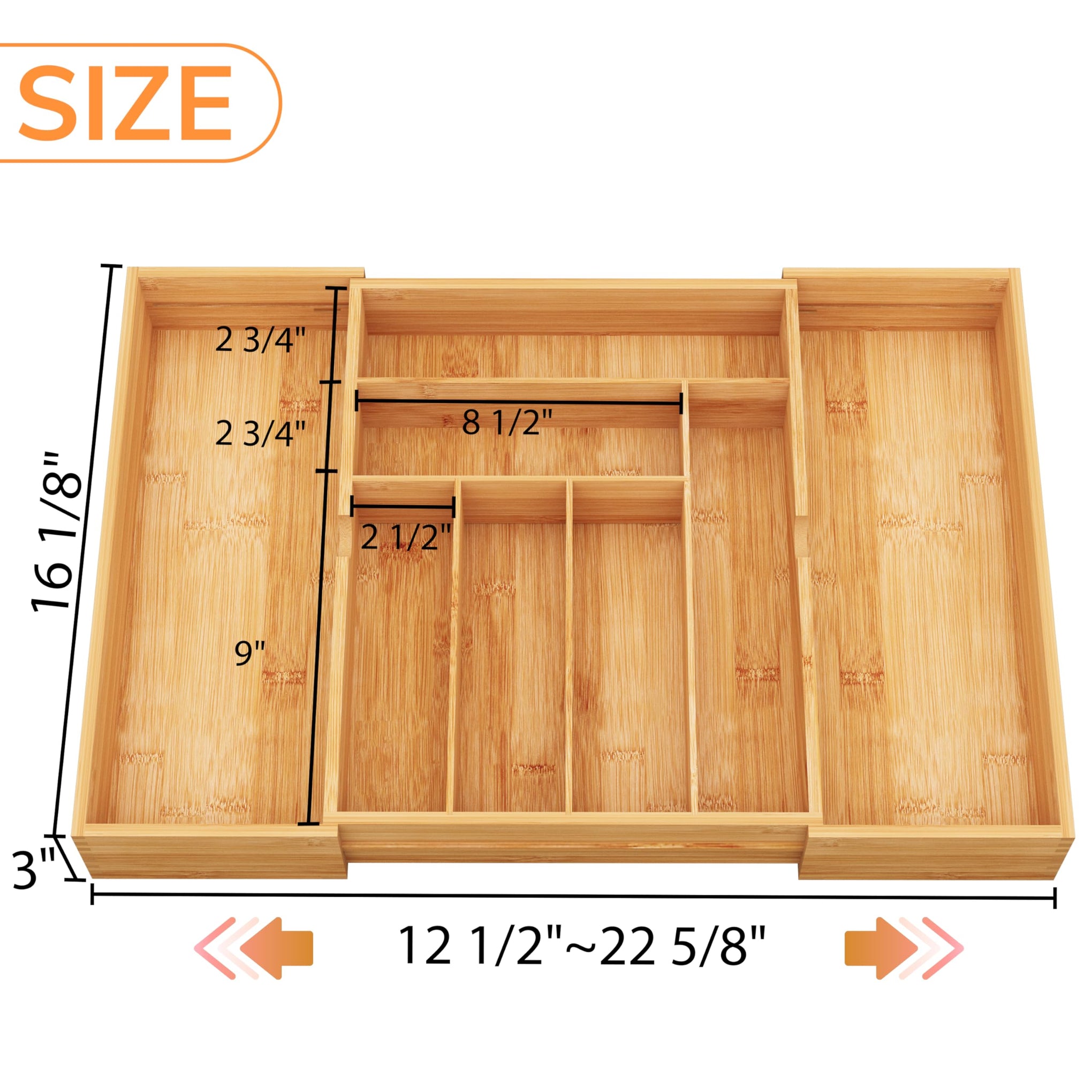 3" Deepth Expandable Drawer Organizer