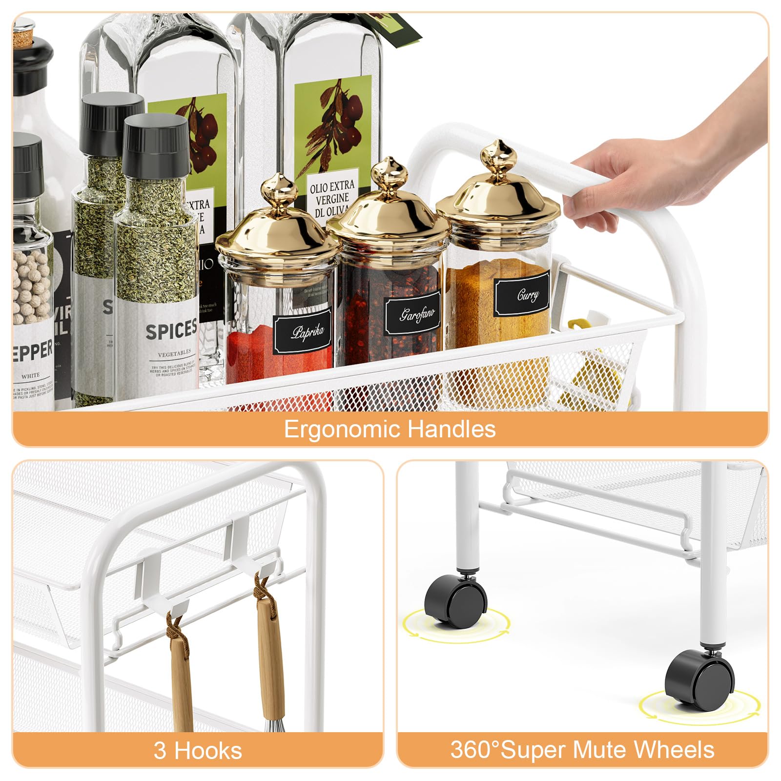 4 Tier Rolling Cart (4 Count)