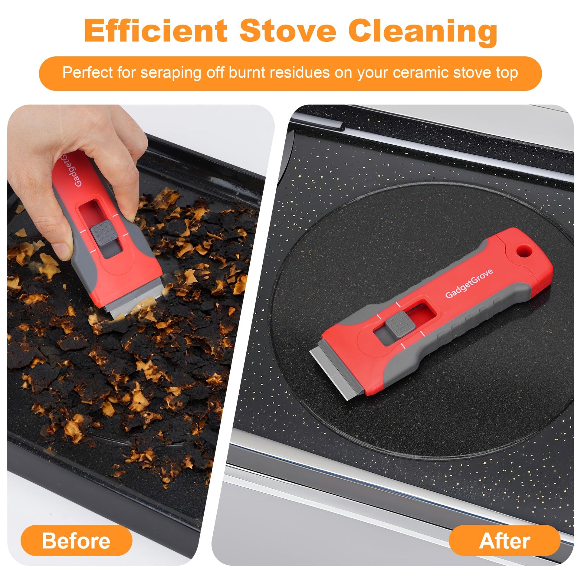 Razor Blade Scraper with 2 Pcs Plastic Scraper