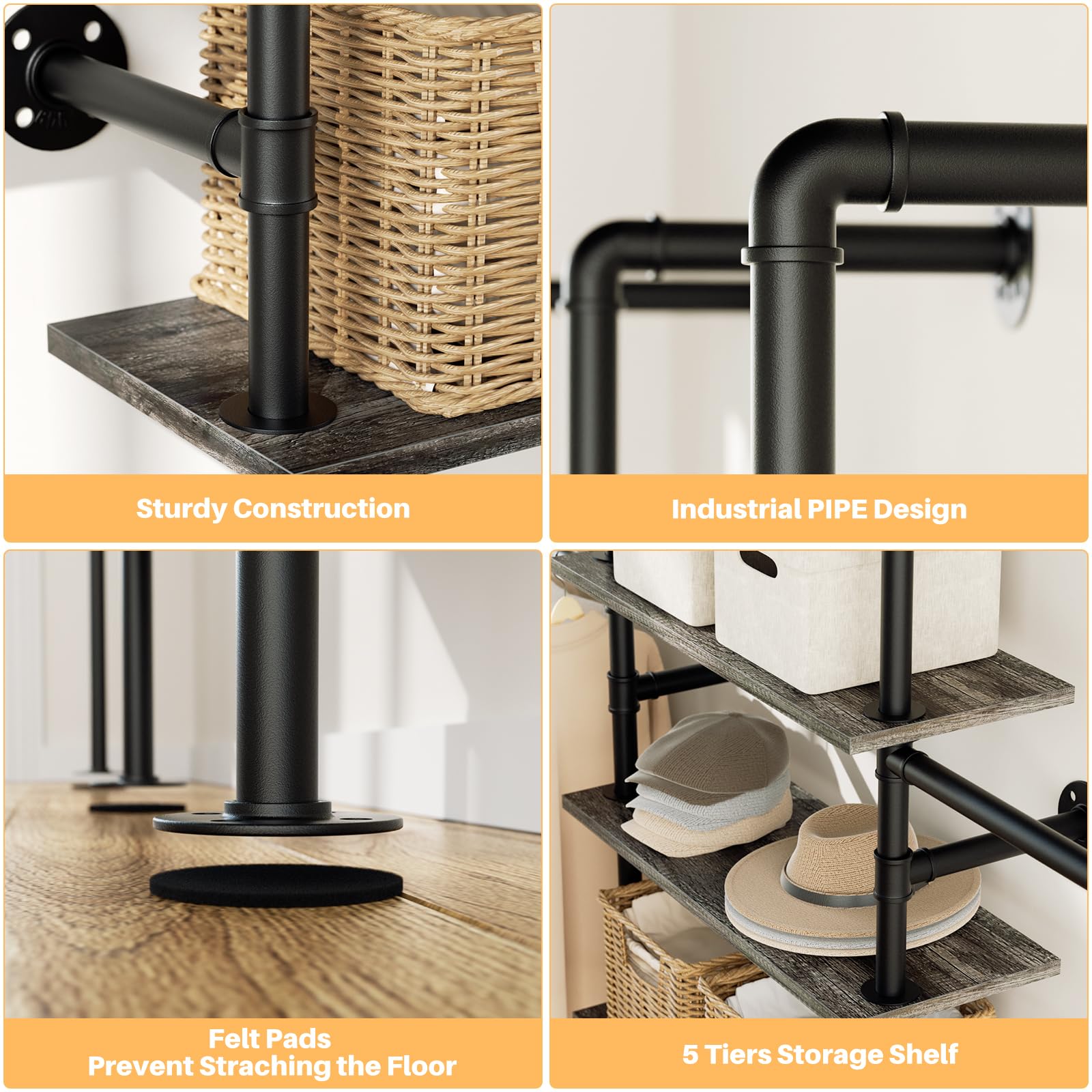 Industrial Pipe Clothing Rack