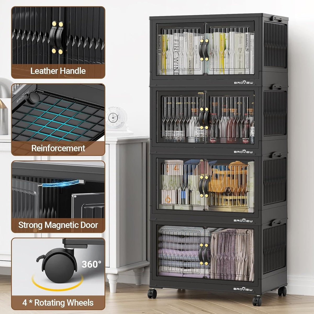 320Qt Stackable Storage Bins with Lid (4 Count)