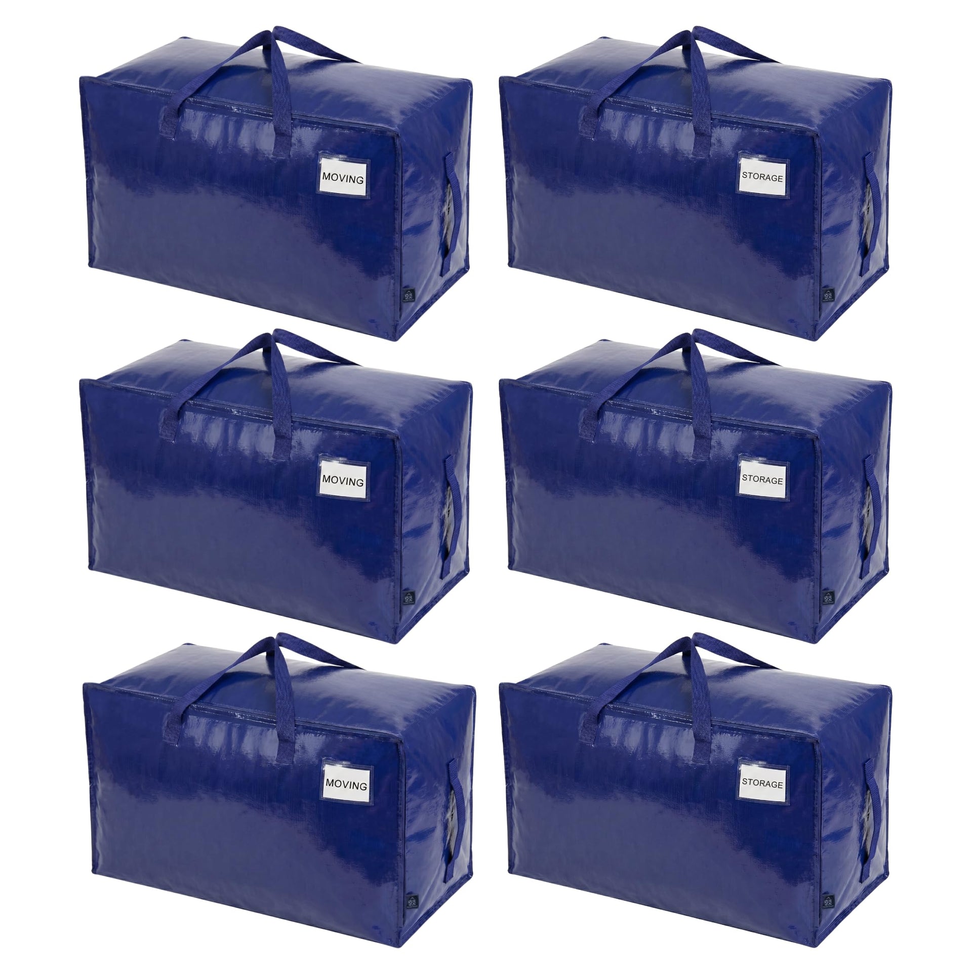 6 Pack Extra Large Heavy Duty Moving Bags with Wide Opening & Reinforced Handles (6 Count)