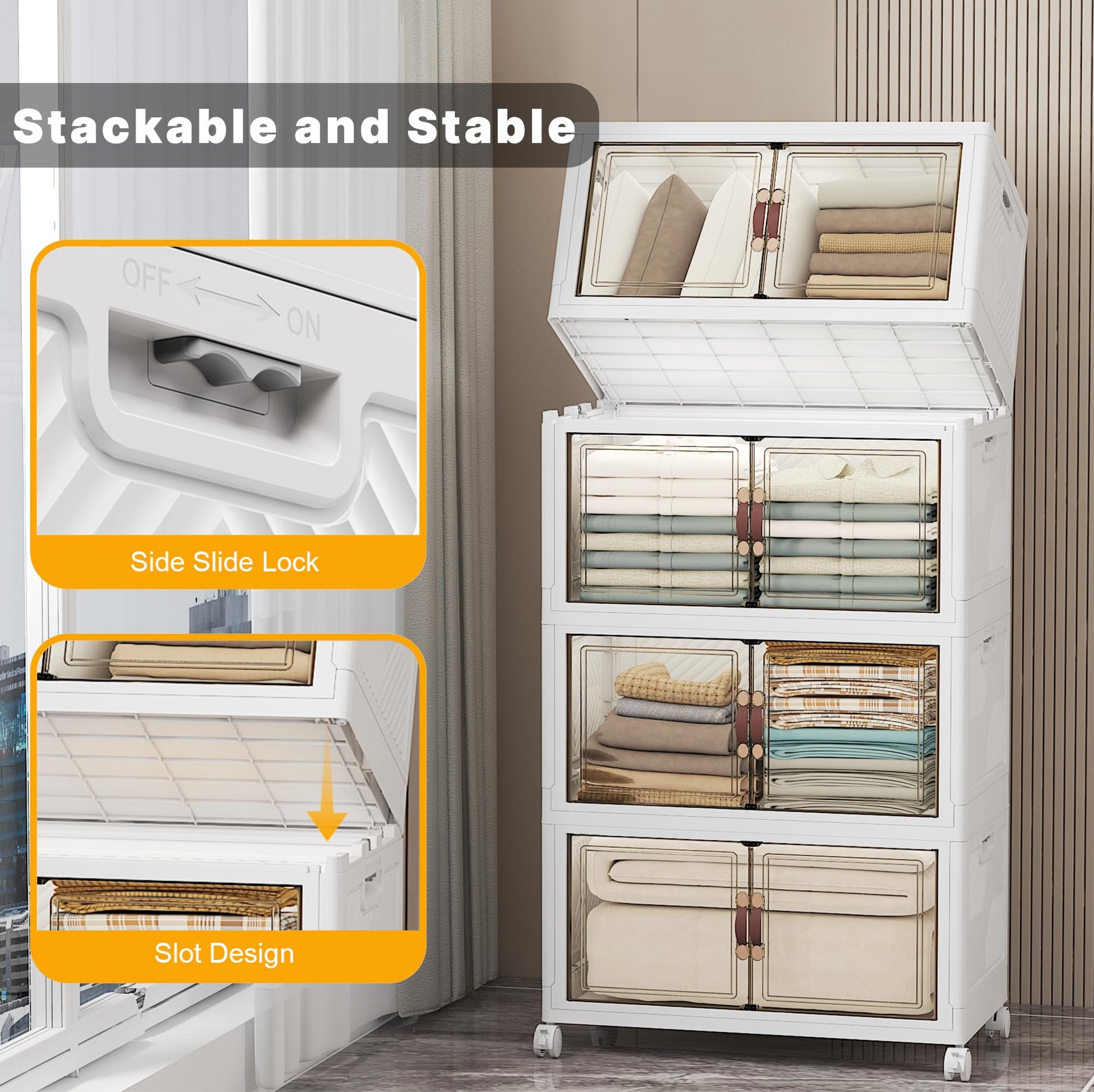 Stackable Storage Bins (4 Count)