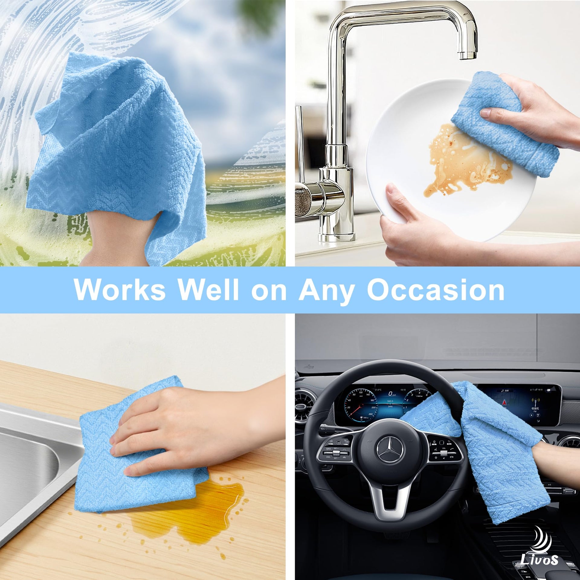 Microfiber Cleaning Cloth Roll (80 Count)