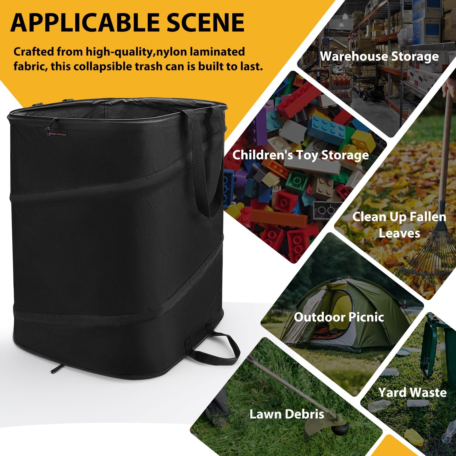 46 Gallon Square Collapsible Yard Waste Bin