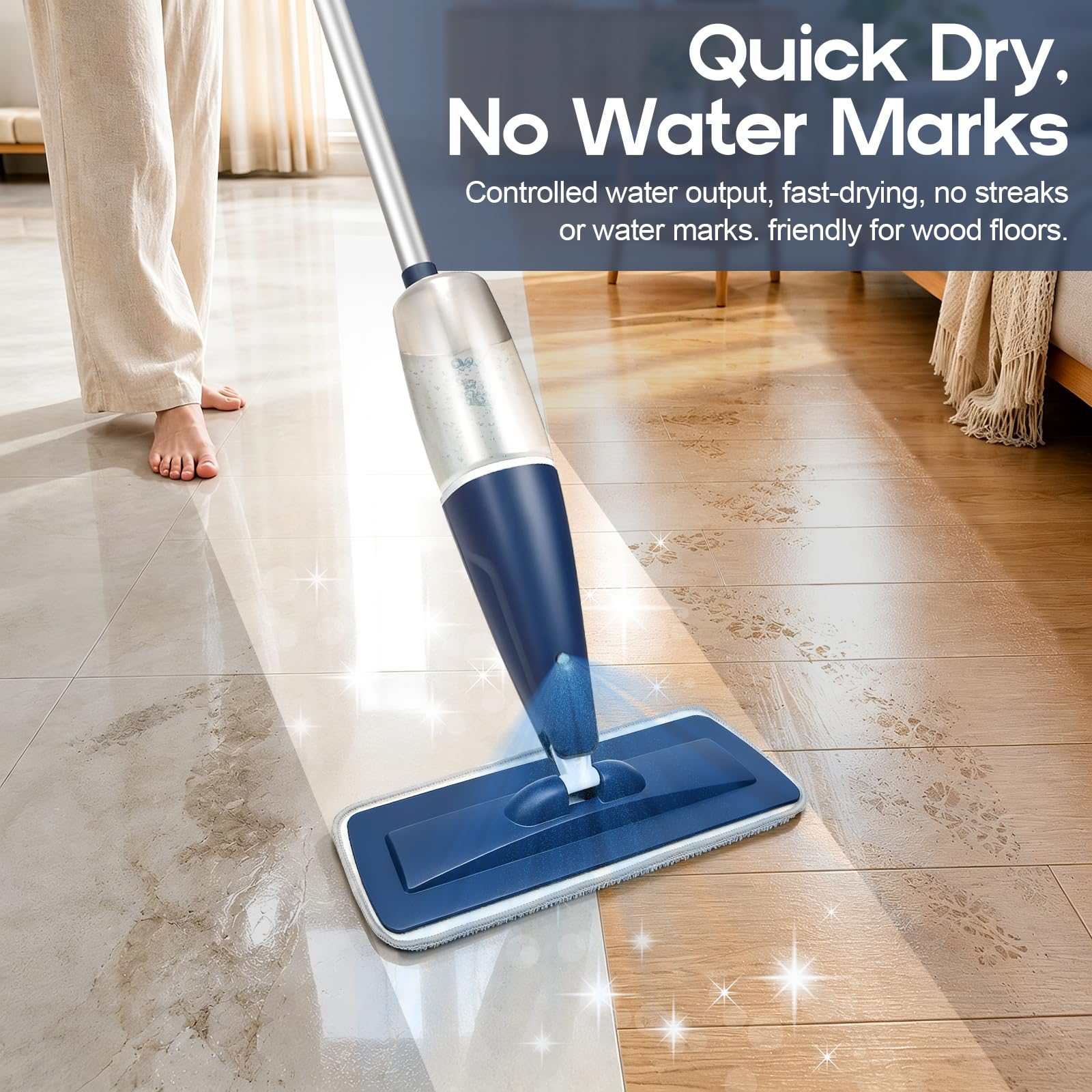Microfiber Spray Mop for Hardwood Tile Floors Dust Cleaning