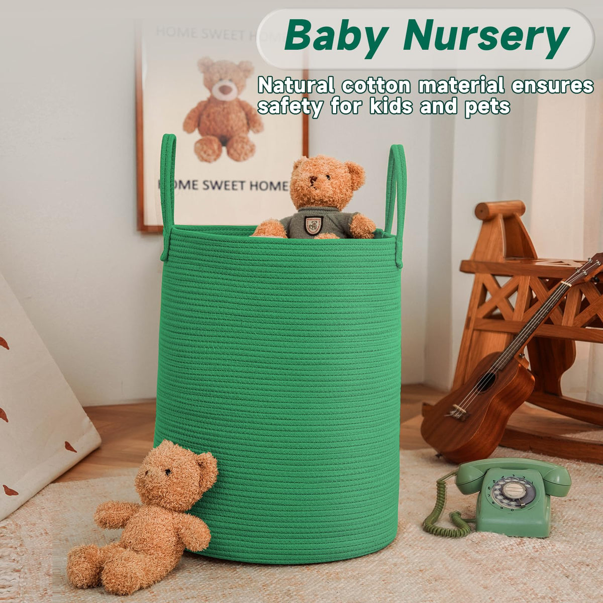 60L Cotton Rope Laundry Basket Hamper