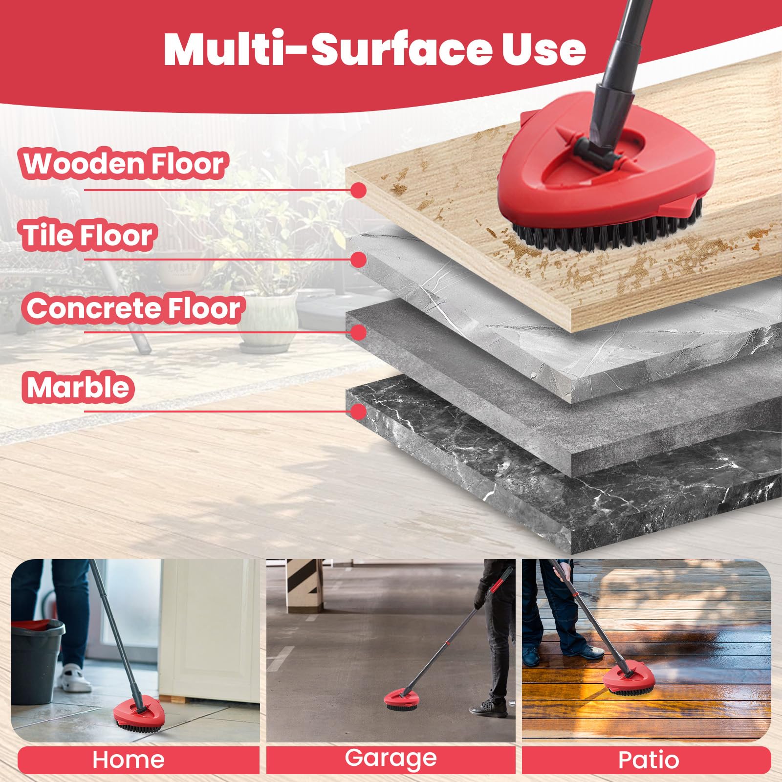 2 Pack Scrub Brush Attachment Compatible with O Cedar EasyWring Microfiber Spin Mop 1 Tank System (2 Count)