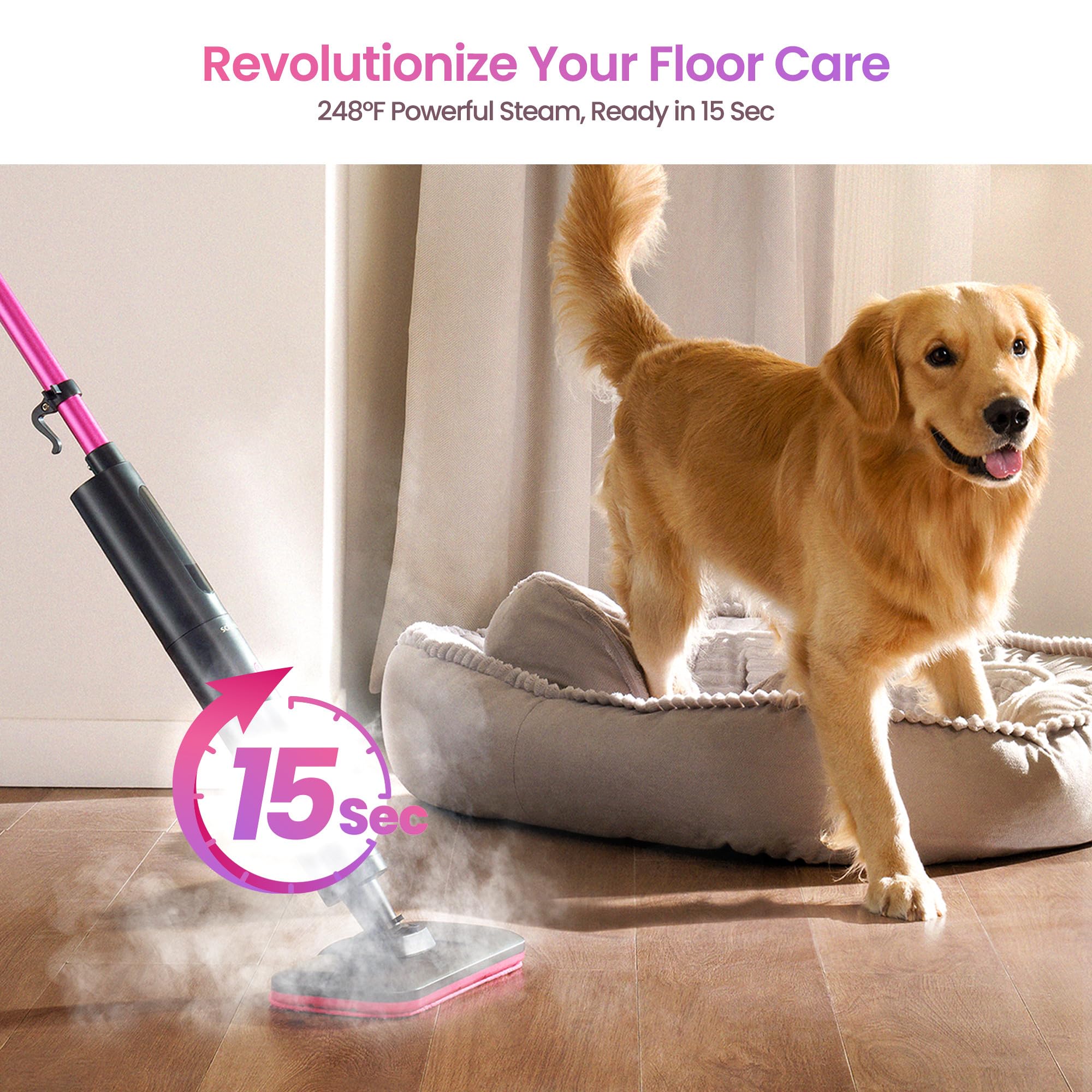 Lightweight Steam Mop for Hardwood Floor Cleaning