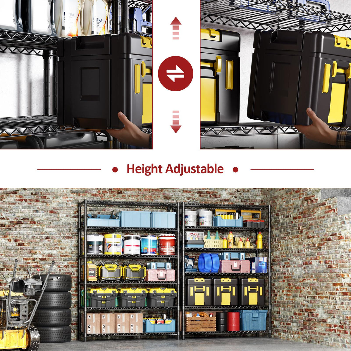 6 Tier Heavy Duty Metal Wire Shelving Unit