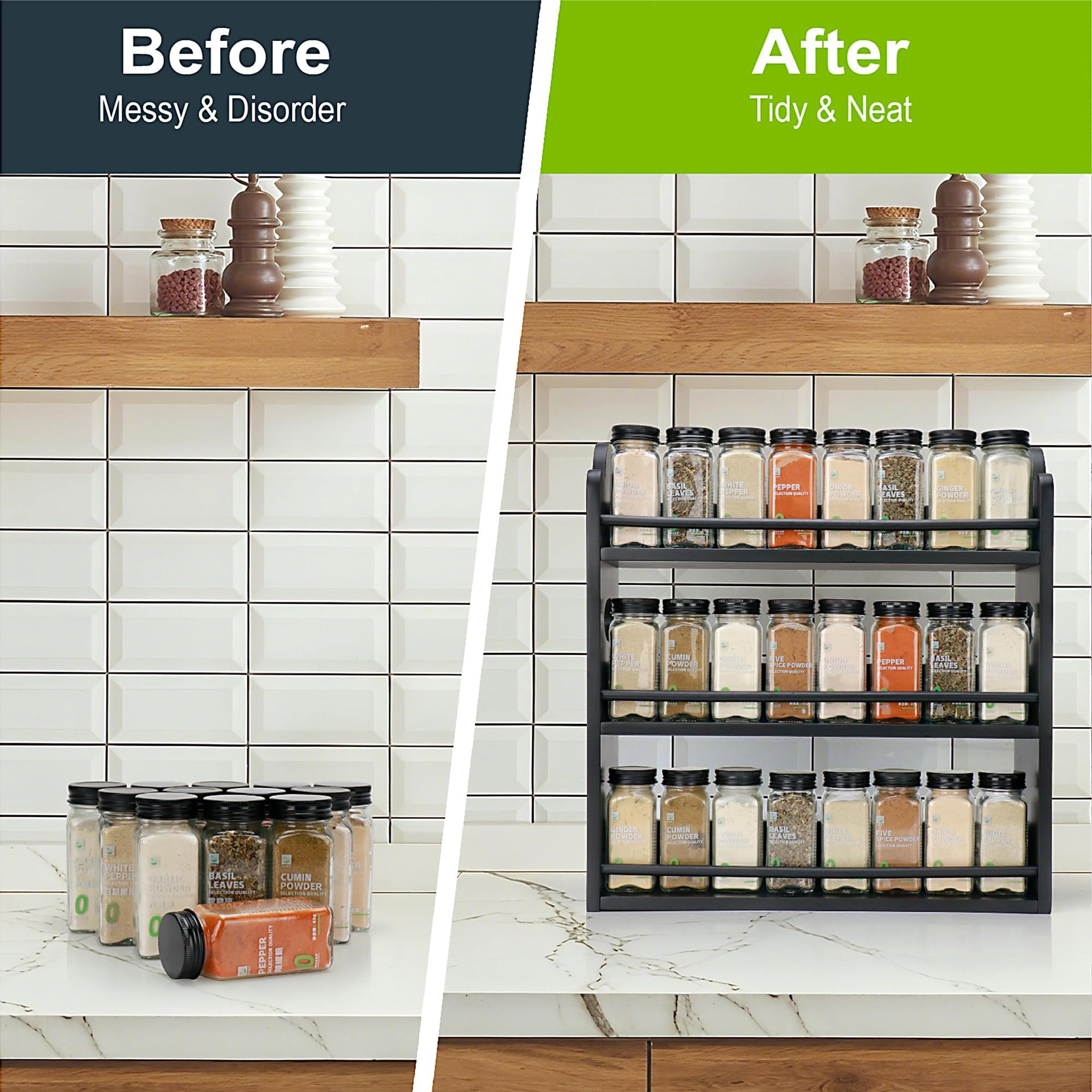 3 Tier Bamboo Spice Rack