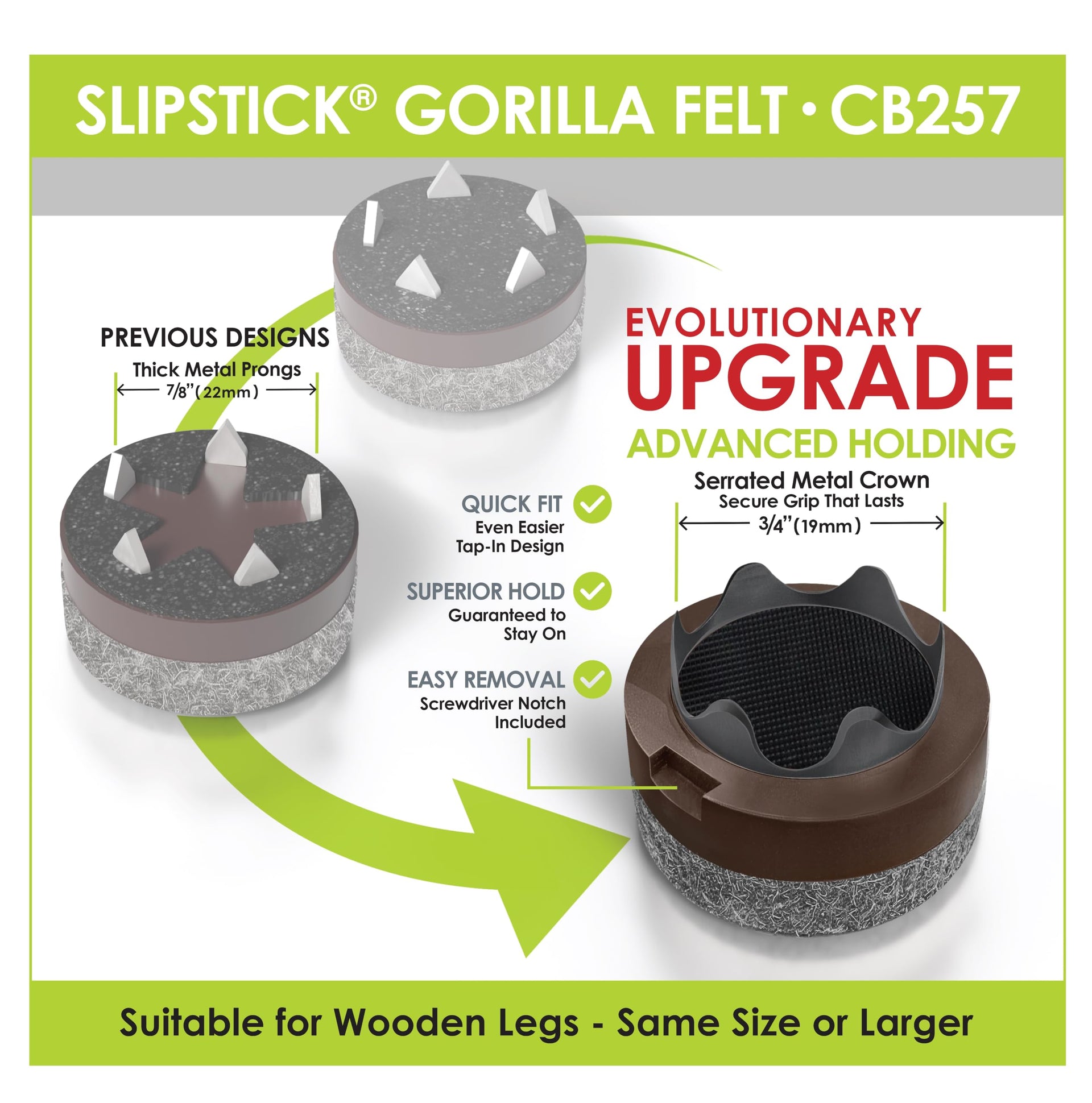 GorillaFelt Chair Leg Floor Protectors (16 Count)