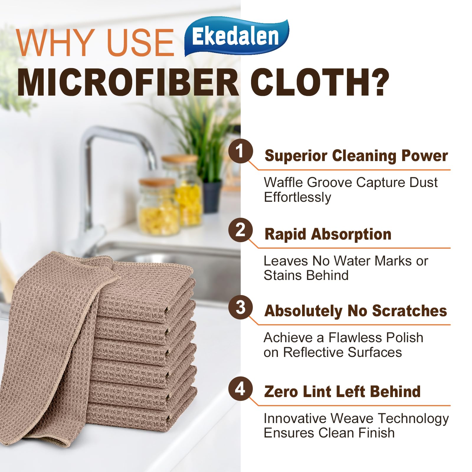 Microfiber Cleaning Cloth Lint Free Glass Polish (6 Count)