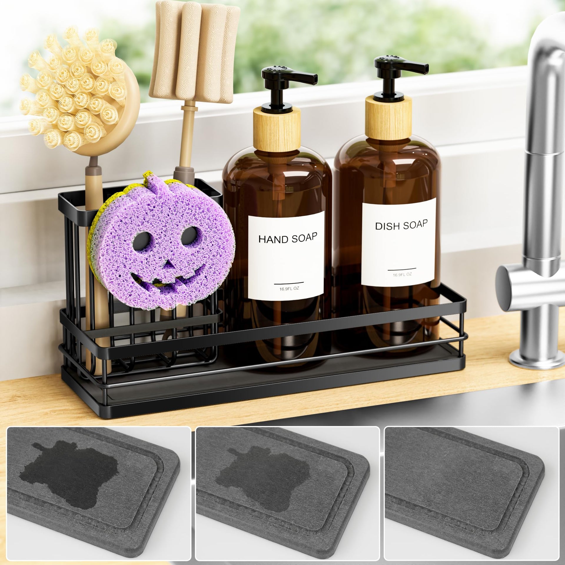 Kitchen Dish Soap Dispenser Set