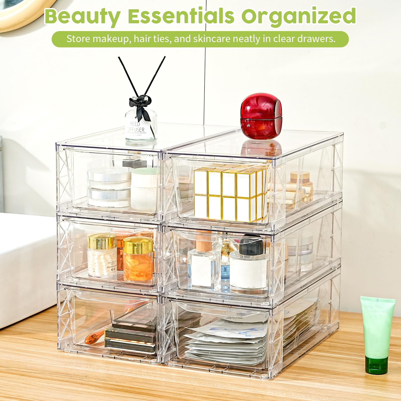 6 Pack Acrylic Storage Drawers (6 Count)