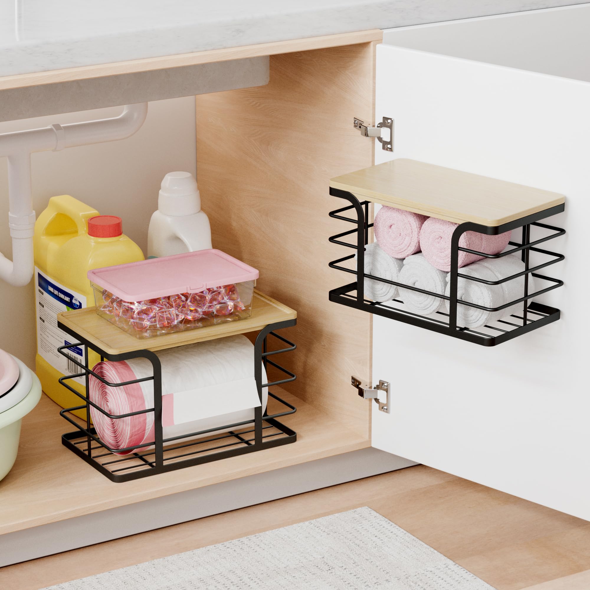 2 Pack Stackable Storage for Kitchen Laundry Pantry Organizers (2 Count)