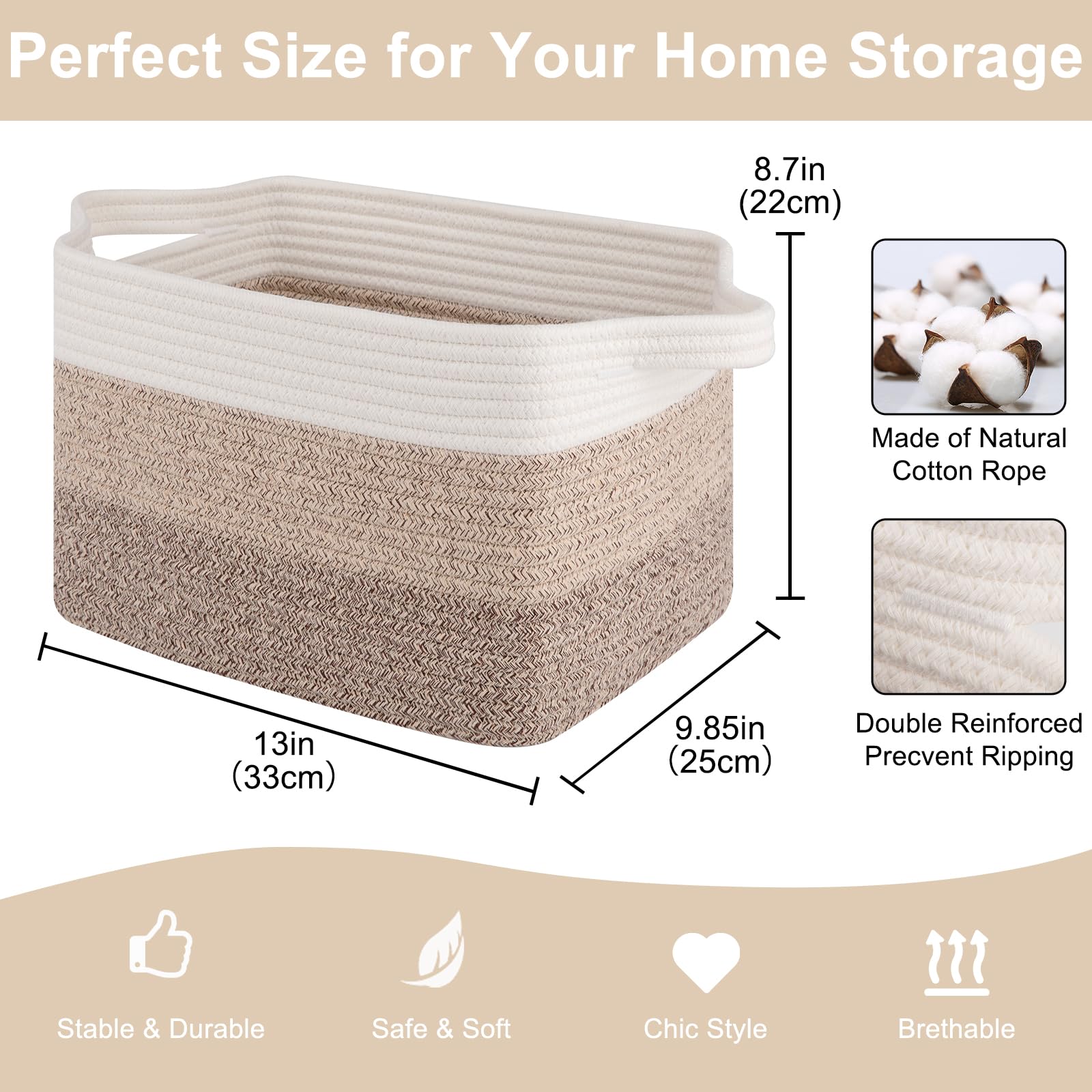 Storage Baskets for Organizing (3 Count)