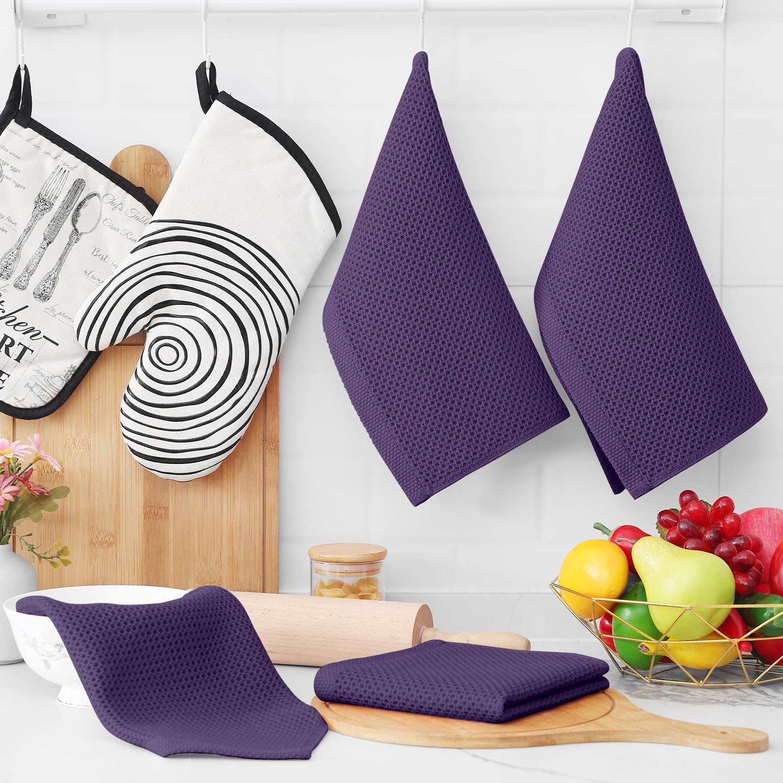 100% Cotton Waffle Weave Kitchen Dish Cloths 18 (18 Count)