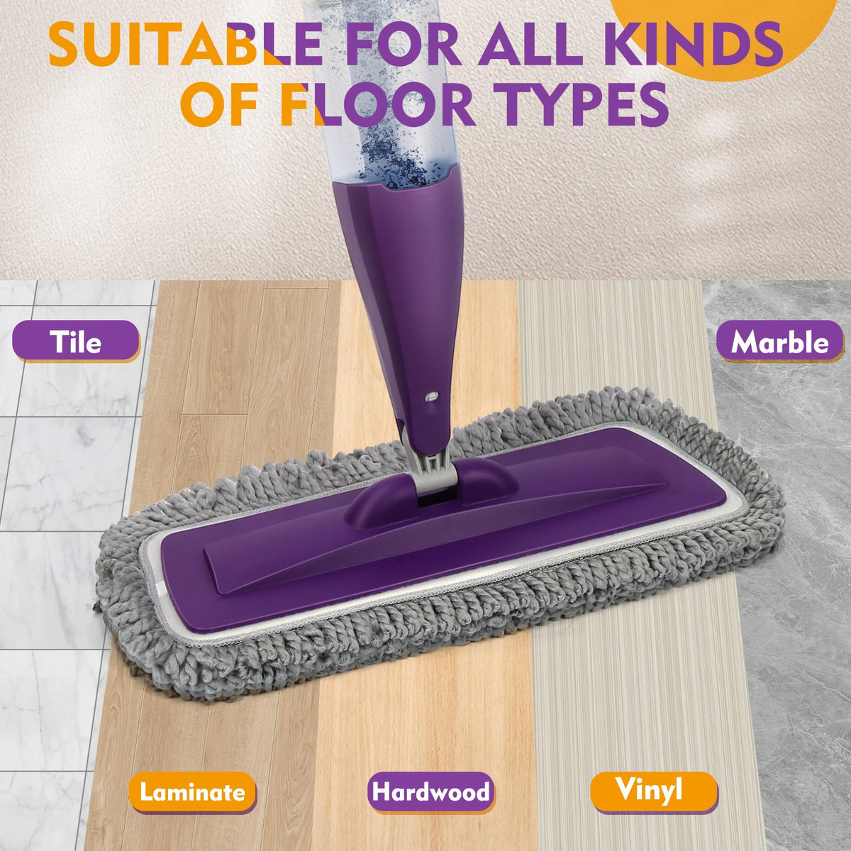Microfiber Spray Mop for Floor Cleaning with Washable Pads