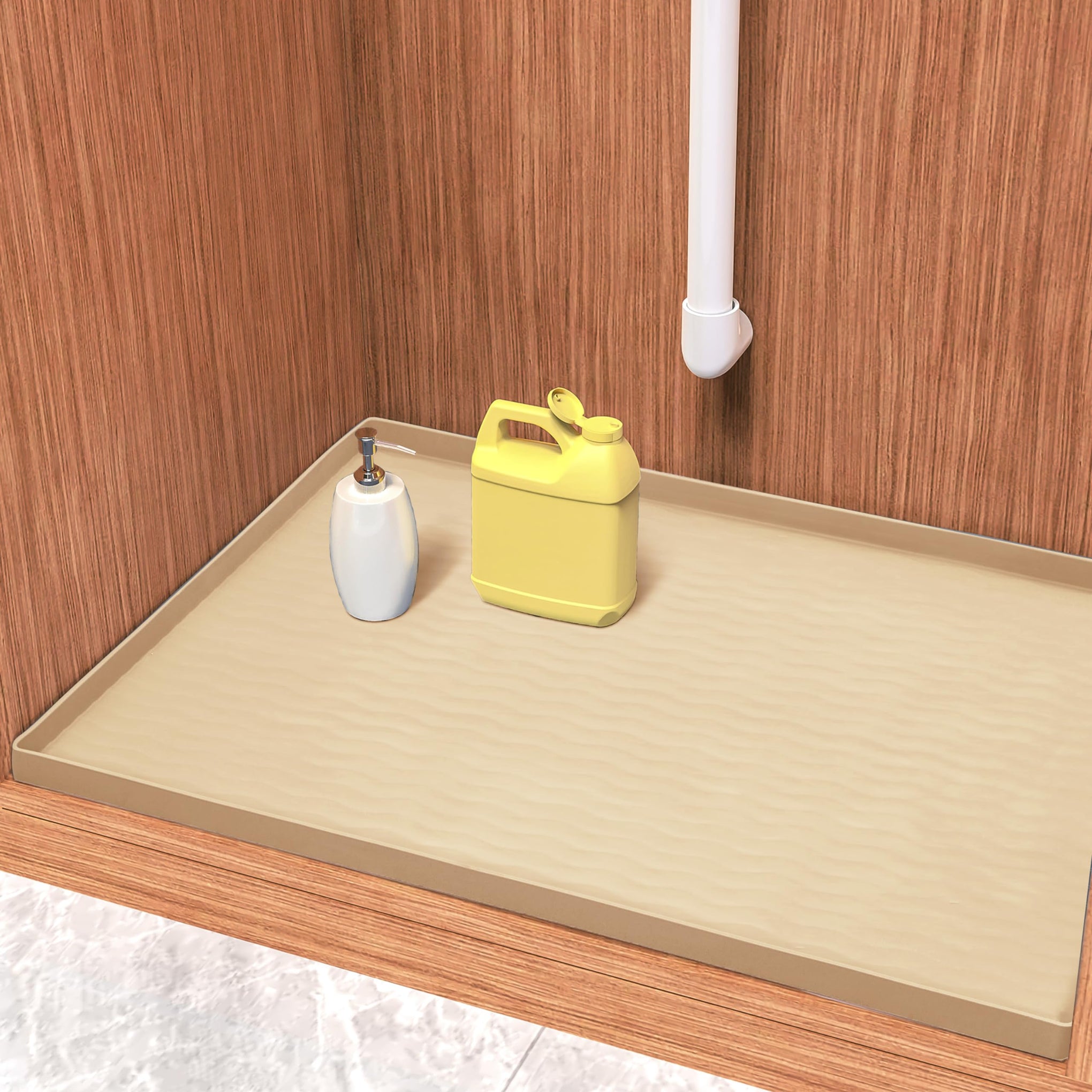 Waterproof Silicone Under Sink Mat 31'' x 22'' Shelf Liner for Kitchen and Bathroom
