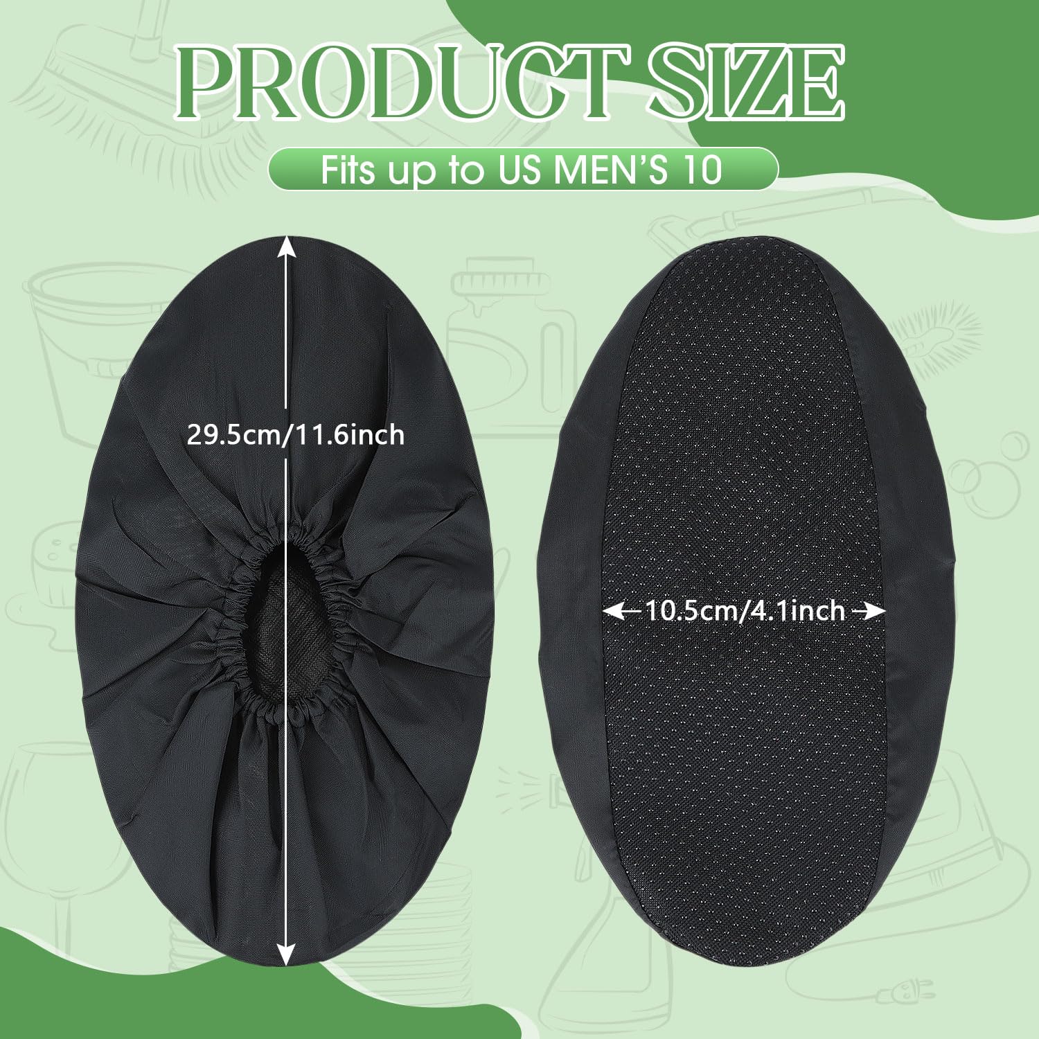 8 Pairs Reusable Shoe Covers Waterproof Non Slip Floor (8 Count)
