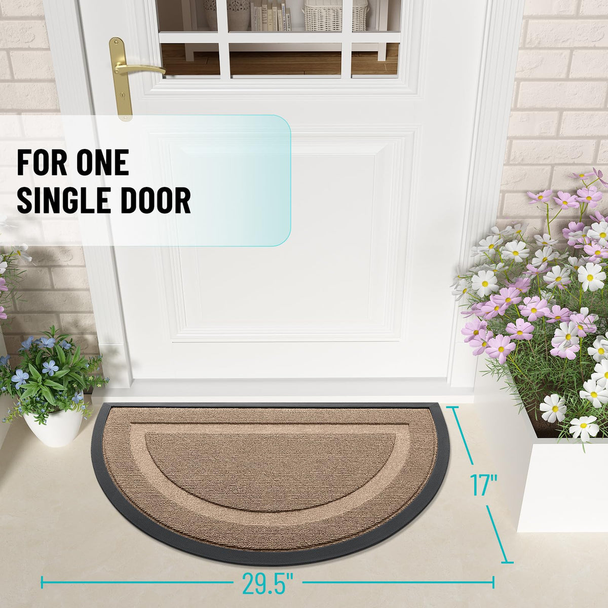 Half Circle Front Door Mat Outside 29.5x17 All