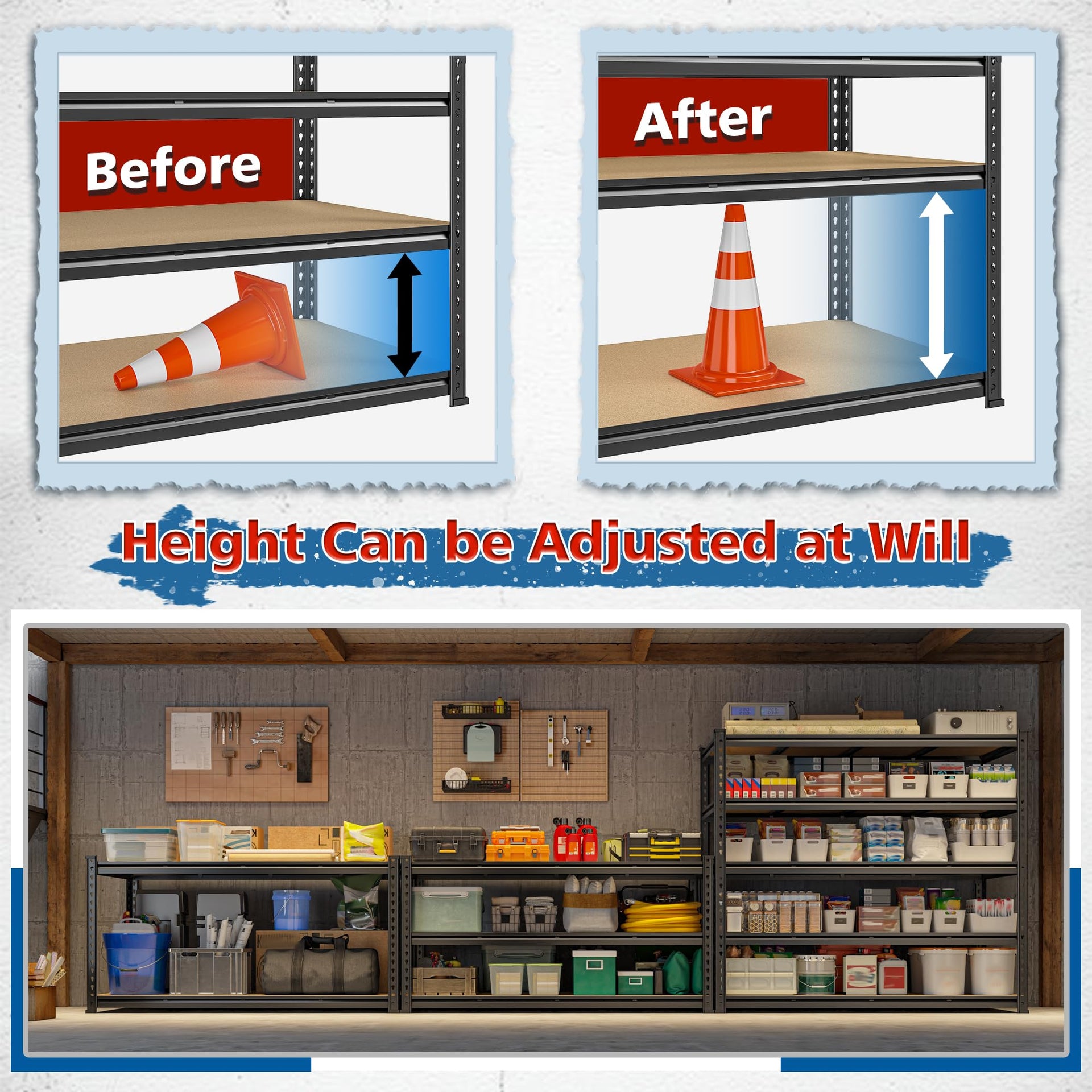 55" W Garage Shelving
