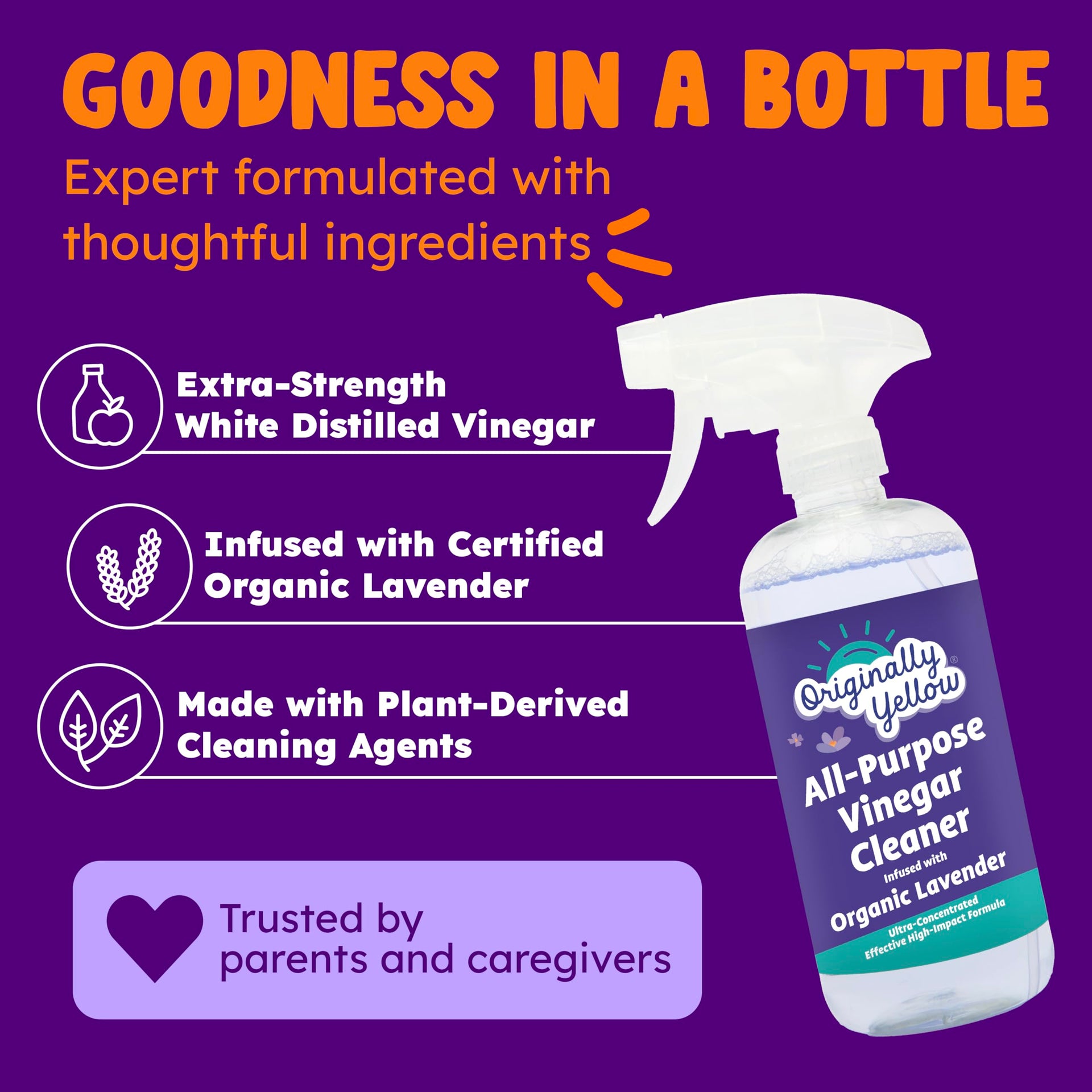 Lavender distilled white vinegar for cleaning purpose Spray (48 Fl Oz)