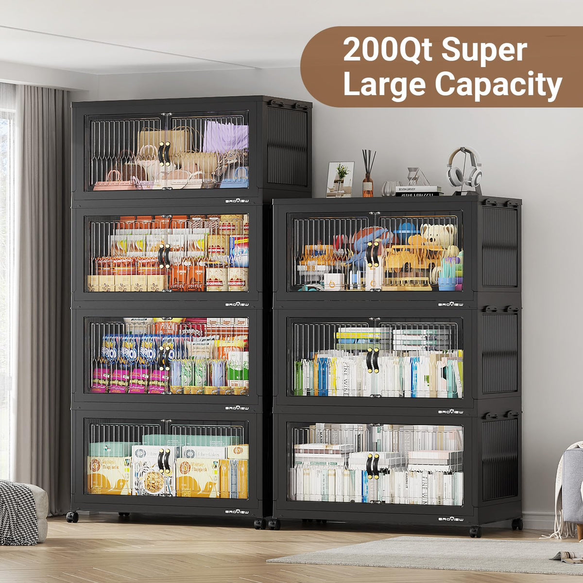 600Qt Extra Large Stackable Storage Bins with Lids (3 Count)