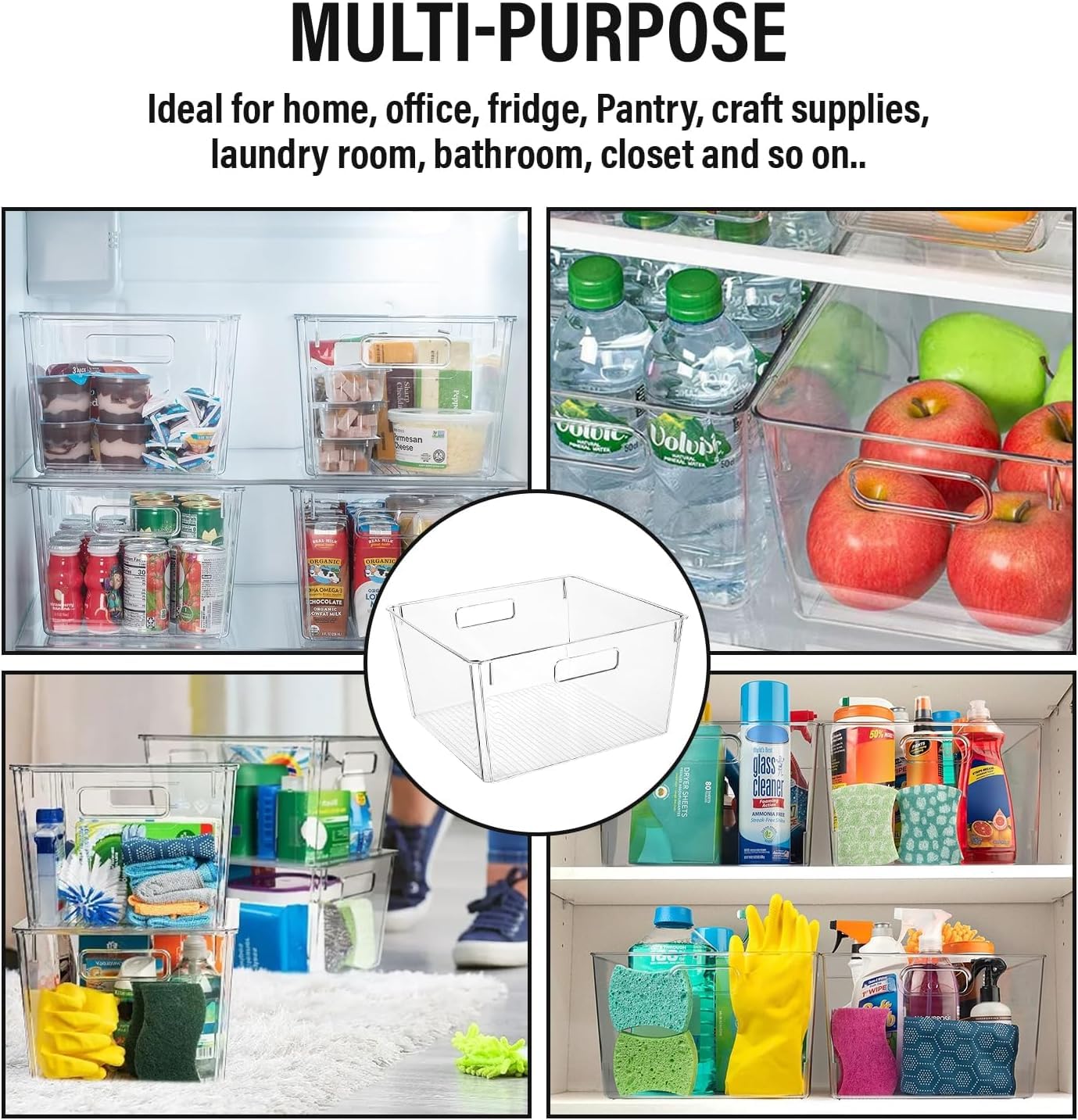 Extra Large Clear Plastic Storage Bins (4 Count)