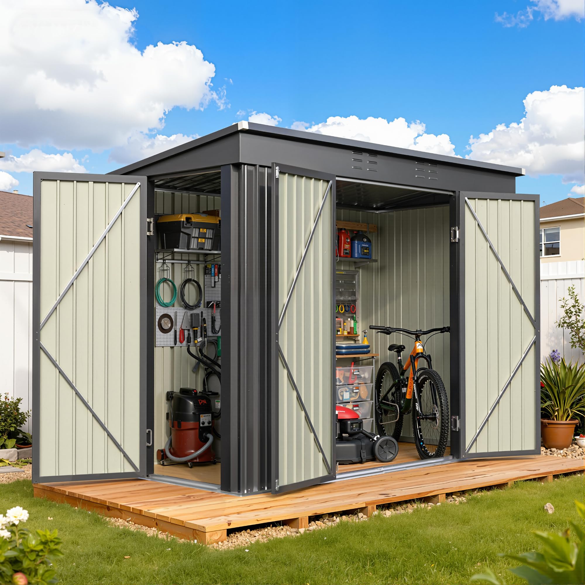 8x4FT Outdoor Storage Shed