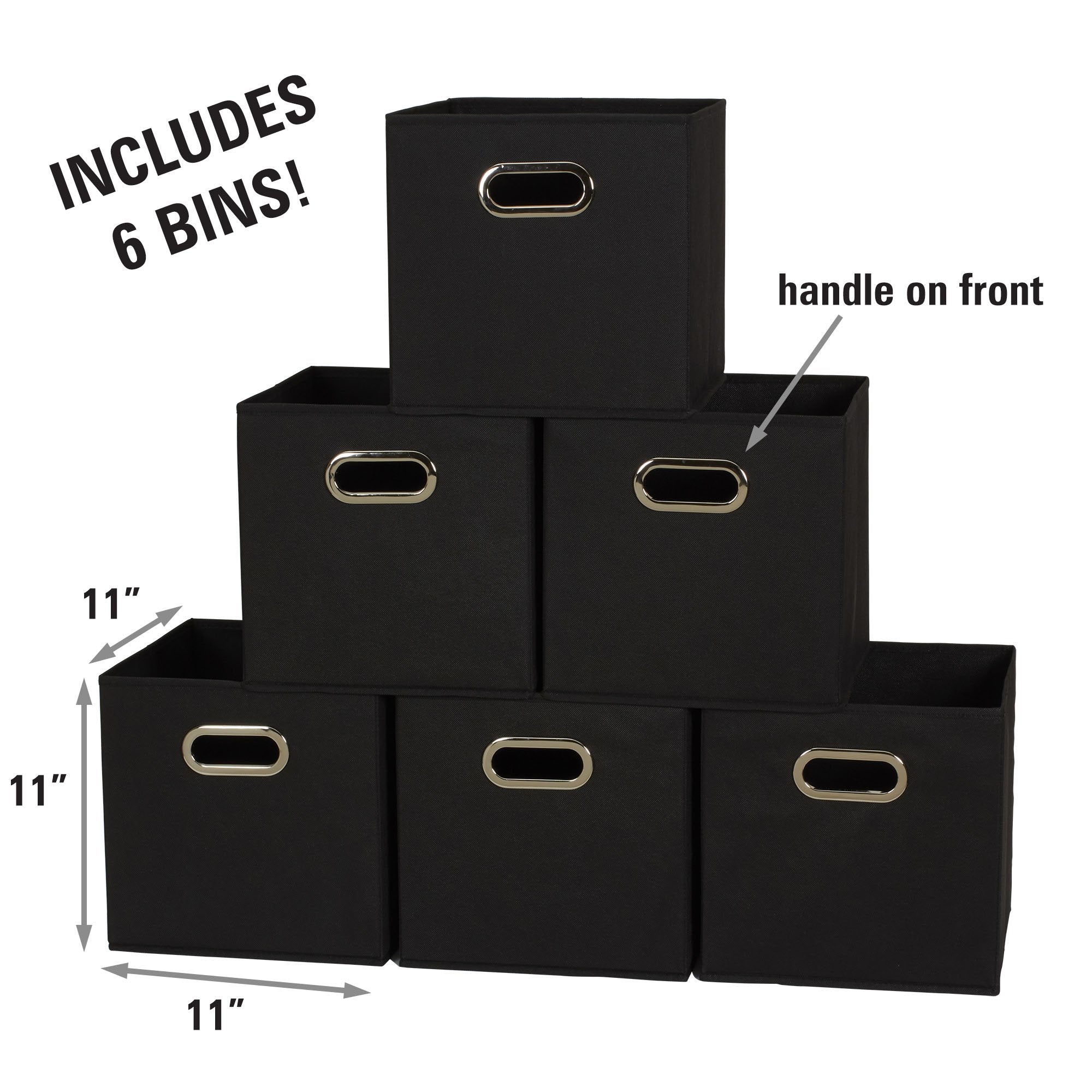 Foldable Fabric Storage Bins 6 Piece Set (6 Count)