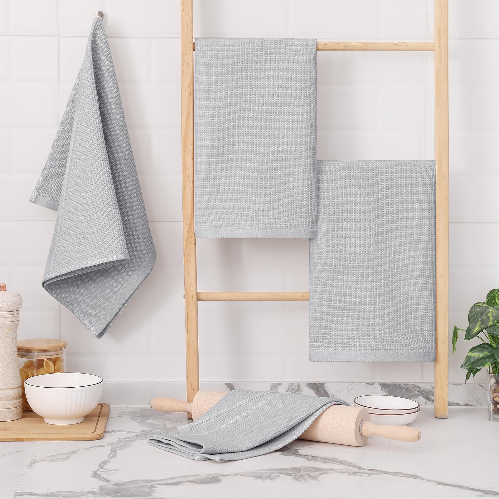 100% Cotton Waffle Weave Kitchen Towels (8 Count)