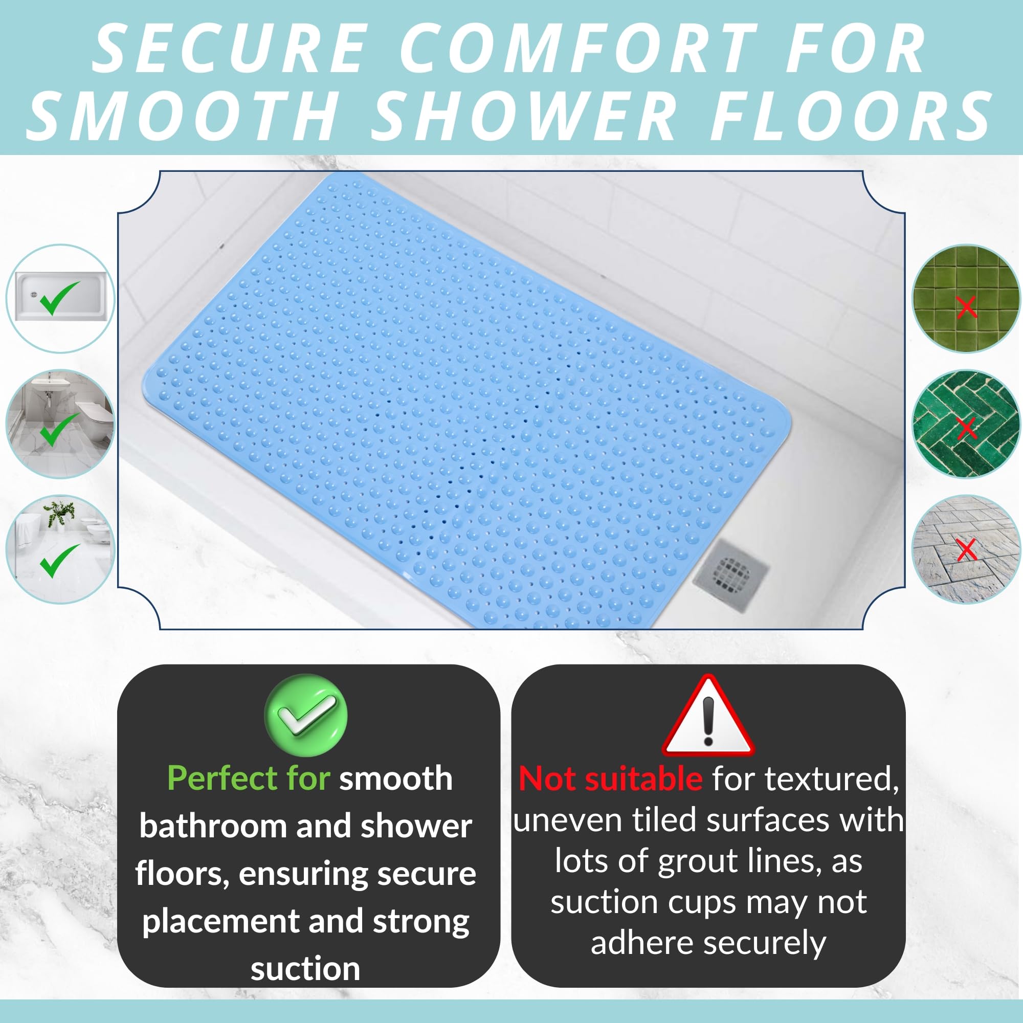 Extra Large Shower Mat Non Slip
