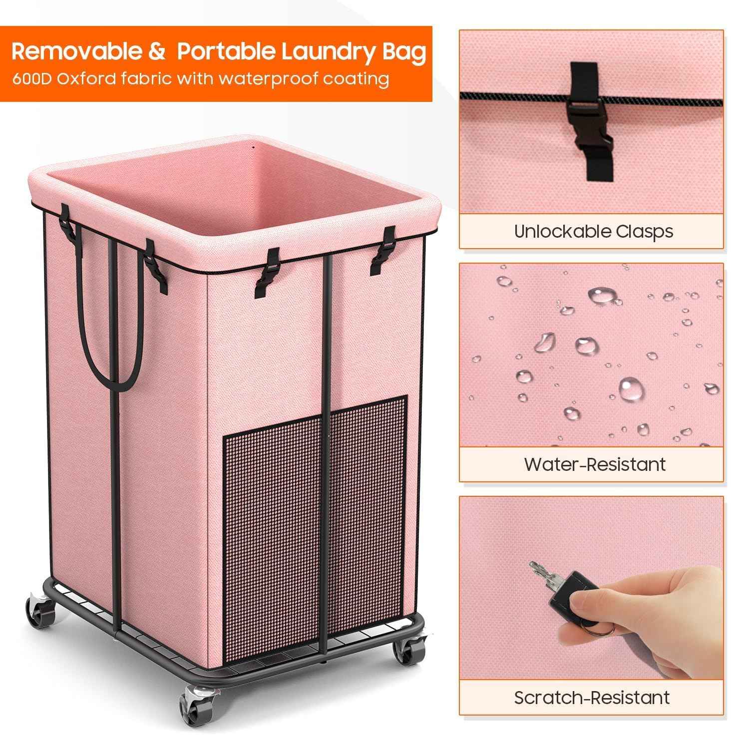 Laundry Hamper with Wheels (99.68 Ounce)