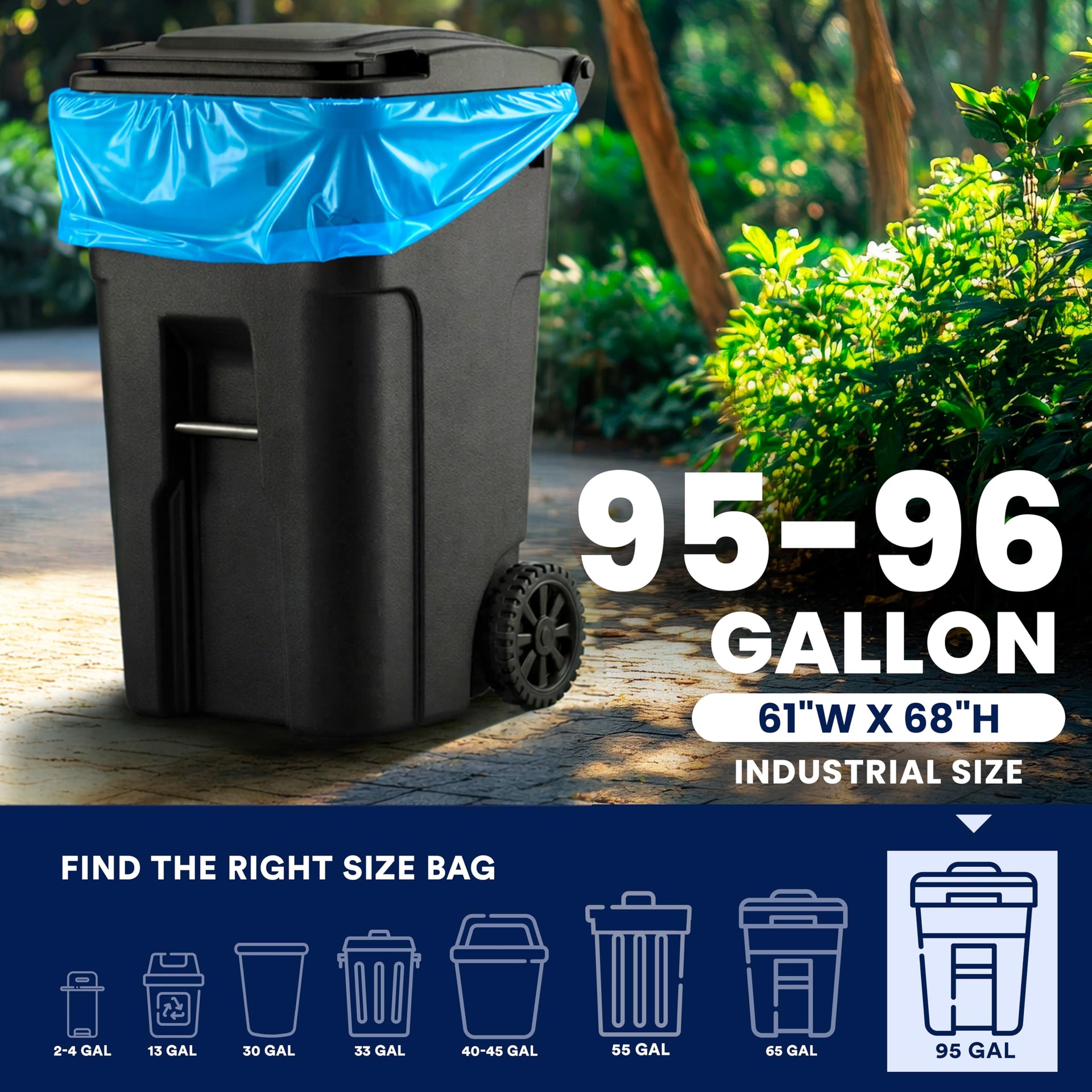 95 Gallon Recycling Trash Bags (25 Count)