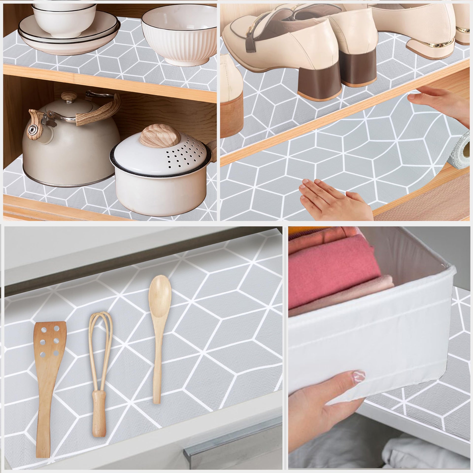 Shelf Liners for Kitchen Cabinets 24 Inch Wide X 20 Ft Non Adhesive Cabinet Drawer Liner Non Slip Water Oil (20 Foot)