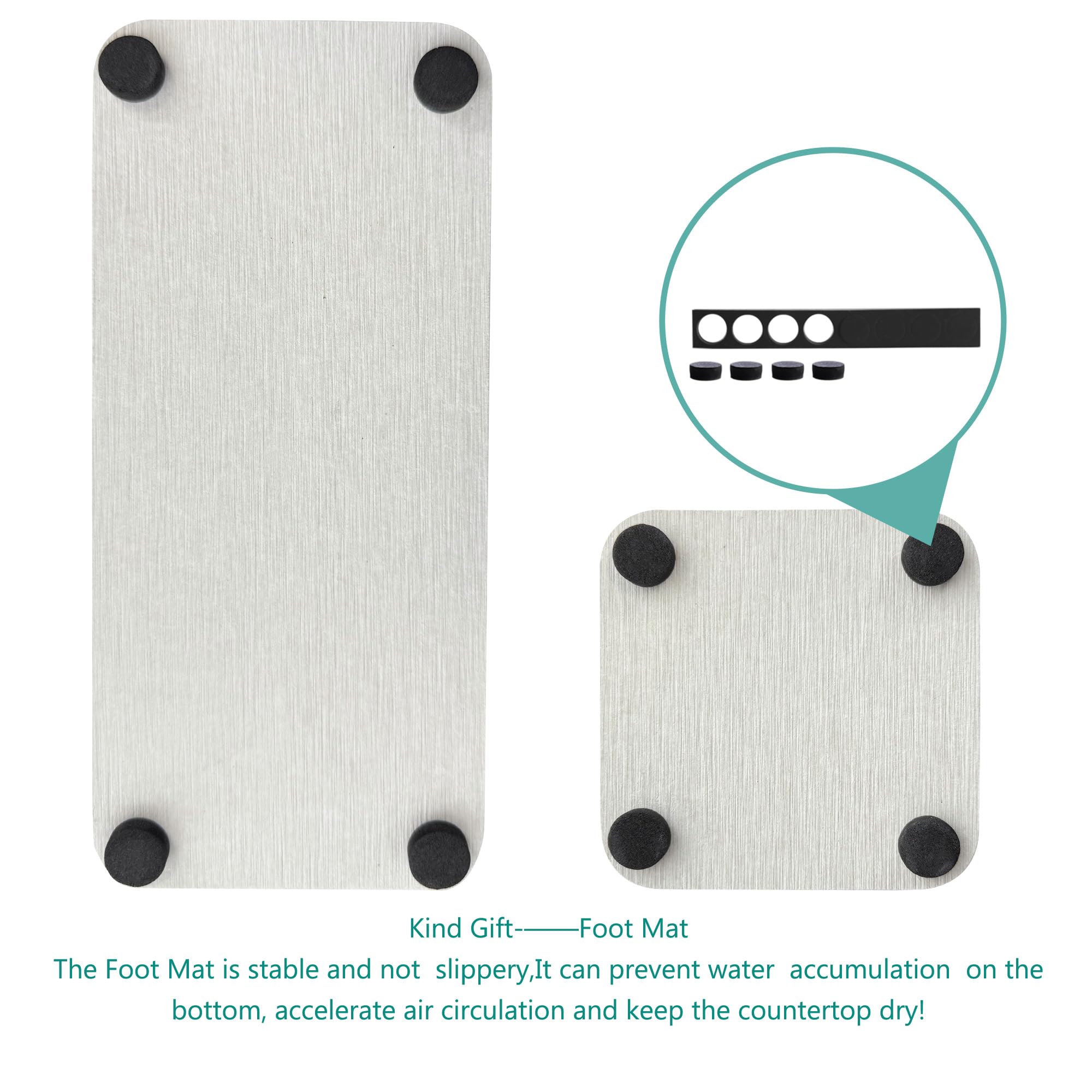 Set of 4 Water Absorbing Stone Trays for Kitchen Sink (4 Count)