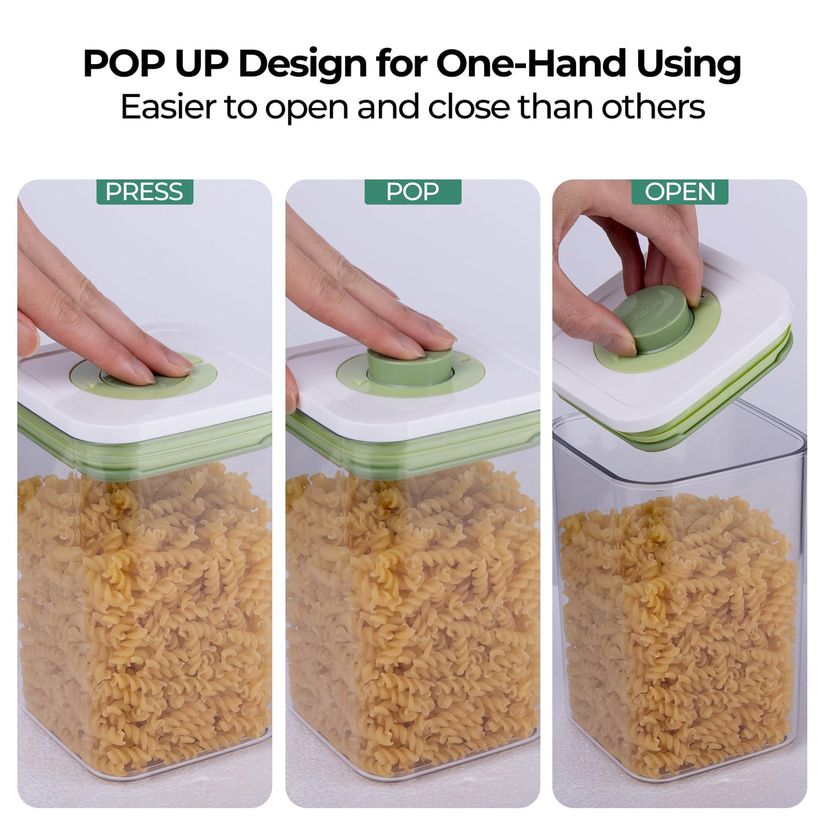 Pop Airtight Food Storage Containers with Date Recording Lids (7 Count)