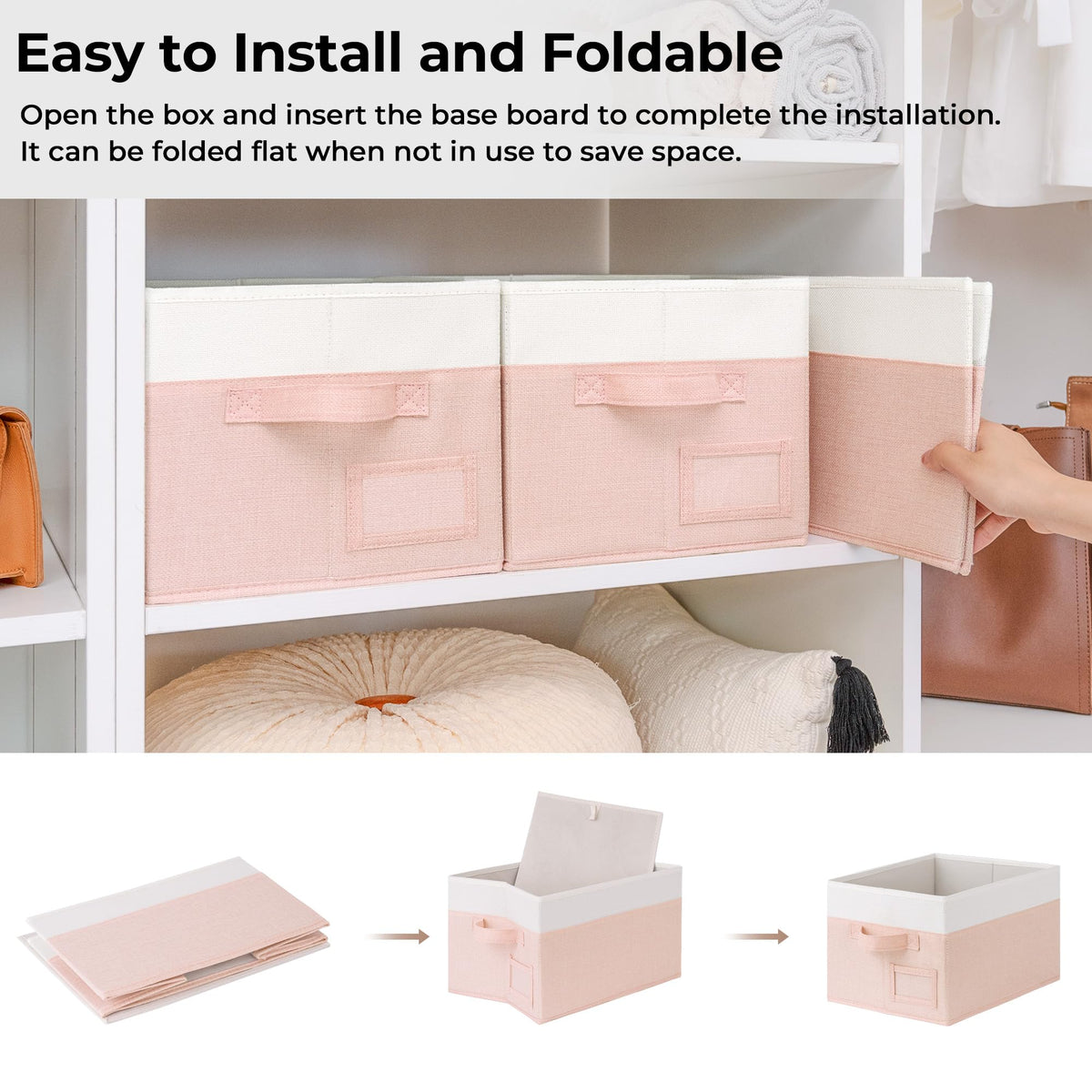 Closet Storage Bins with Label (3 Count)