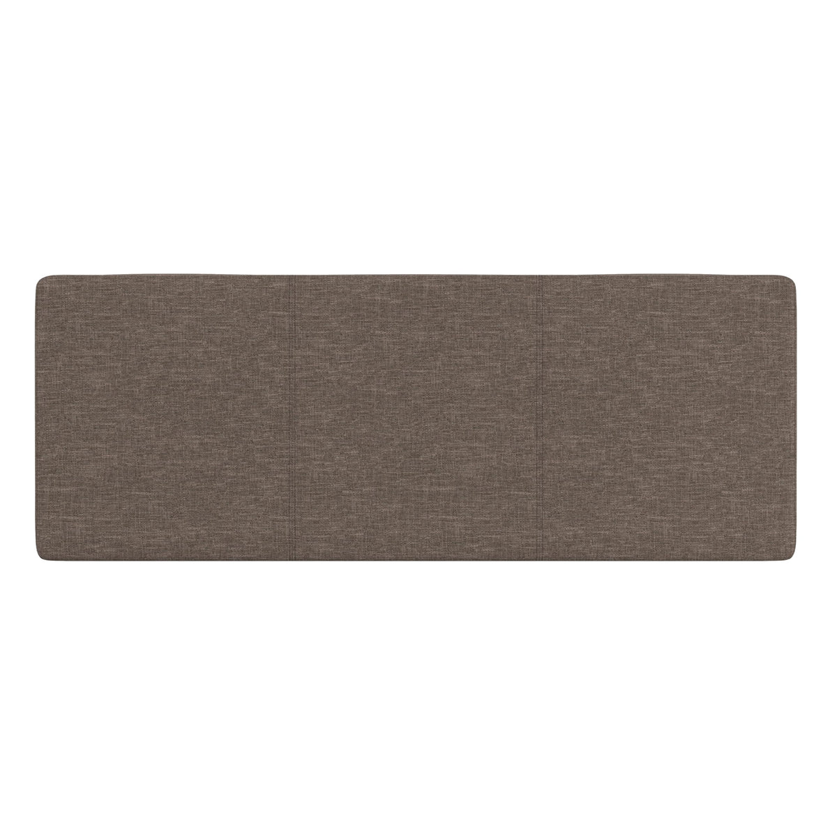 Avalon 48" Wide Linen Look Fabric Storage Ottoman in Fawn Brown