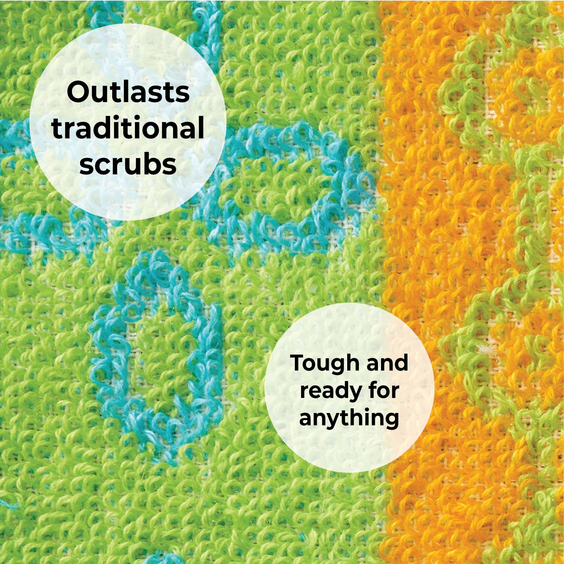 Scrub, 4-Pack Reusable, Non-Scratching Dish Scrubber for Kitchen and Household Cleaning, Planet-Friendly, Dishwasher Safe Soft Scrub, Assorted Colors and Designs (4 Count)