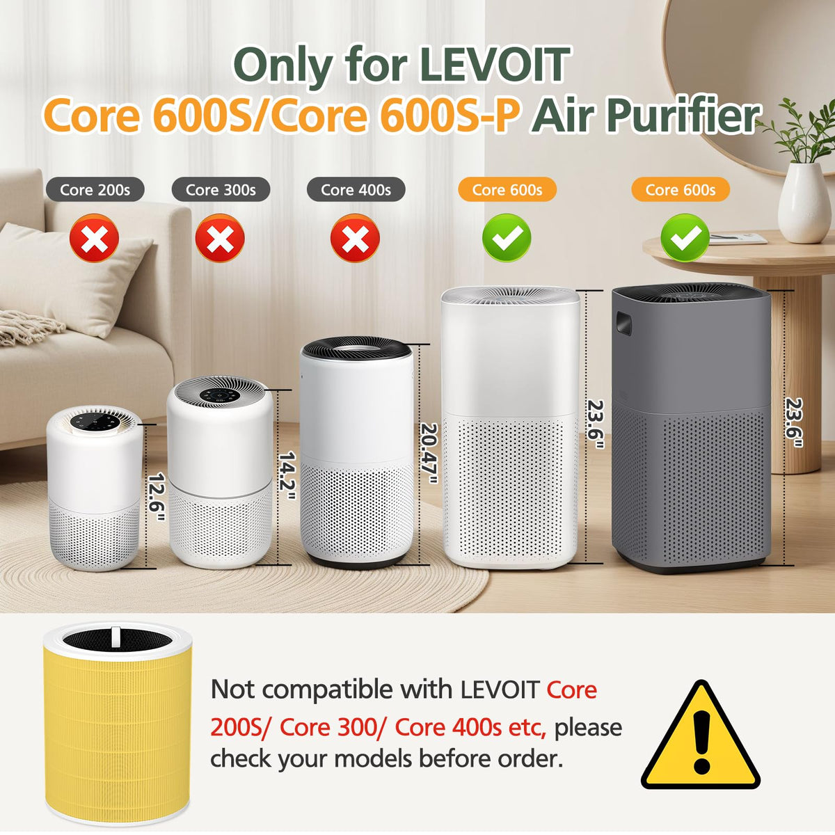 Core 600S Pet Care Filter for LEVOIT Core 600S Core 600S