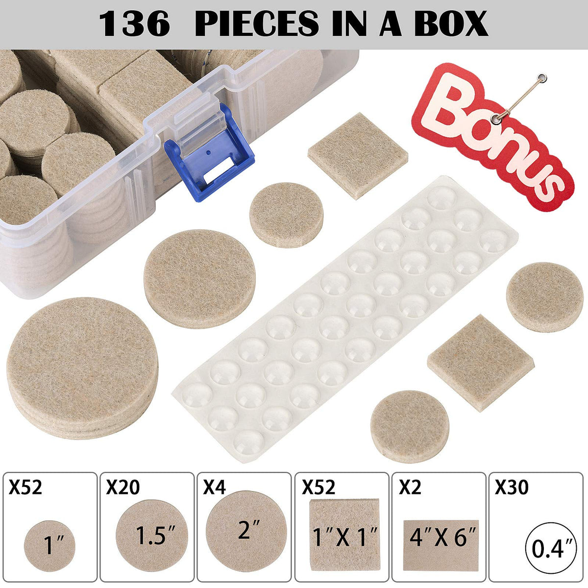 Felt Furniture Pads (136 Count)